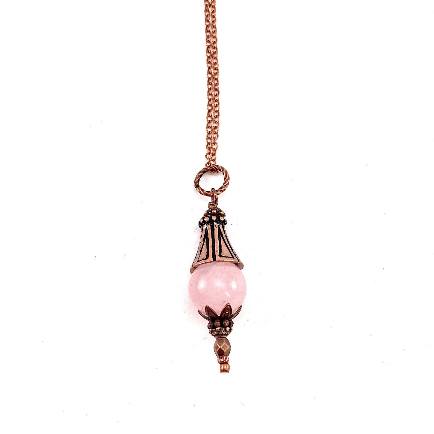 Rose Quartz Necklace, rose quartz bead necklace, bead necklace, layering necklace