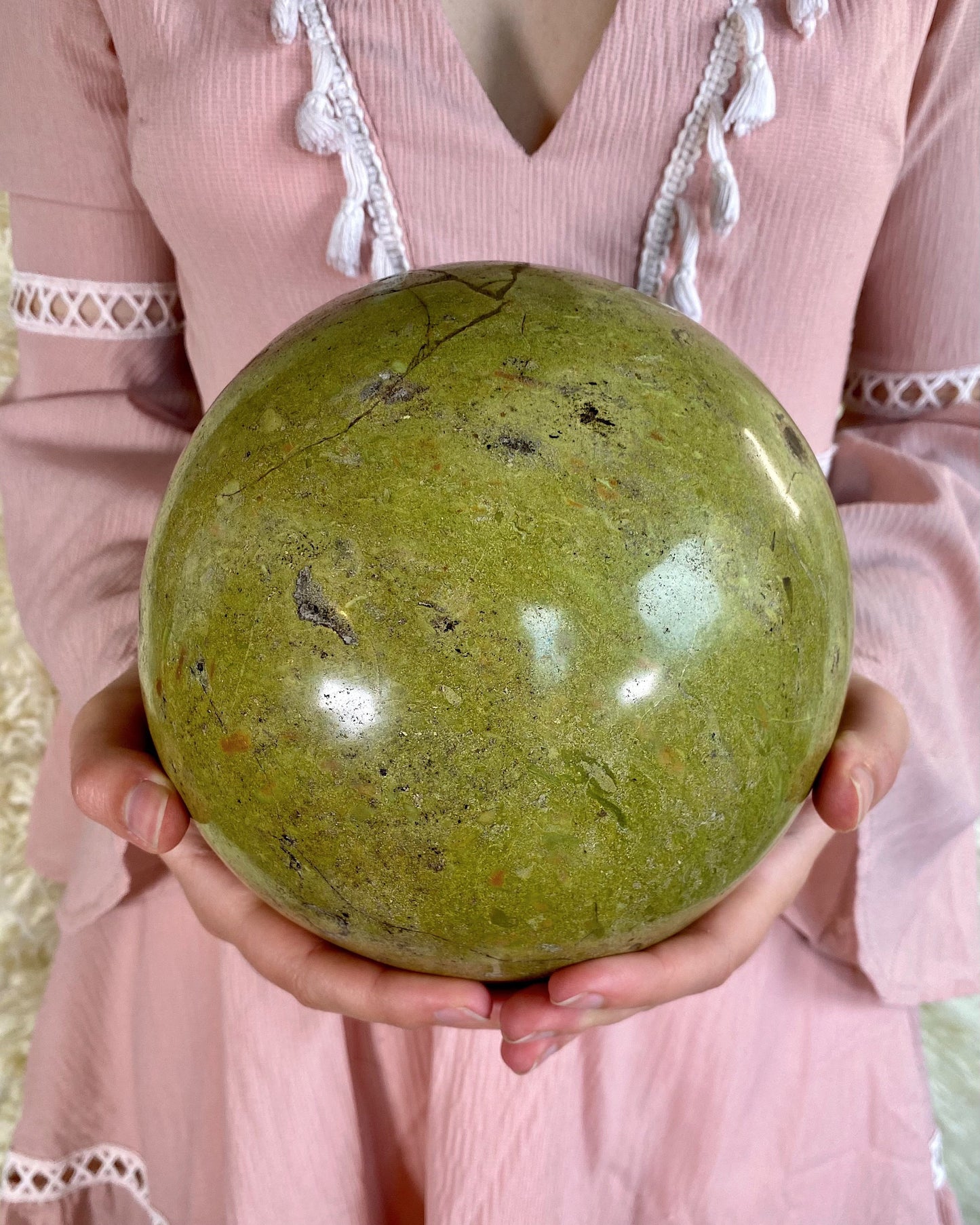 XXXL Massive Green Opal Sphere, crystal ball, green opal sphere, large crystal ball, huge crystals, green opal