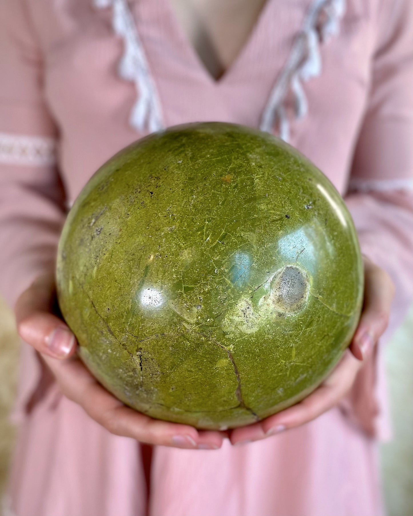 XXXL Massive Green Opal Sphere, crystal ball, green opal sphere, large crystal ball, huge crystals, green opal