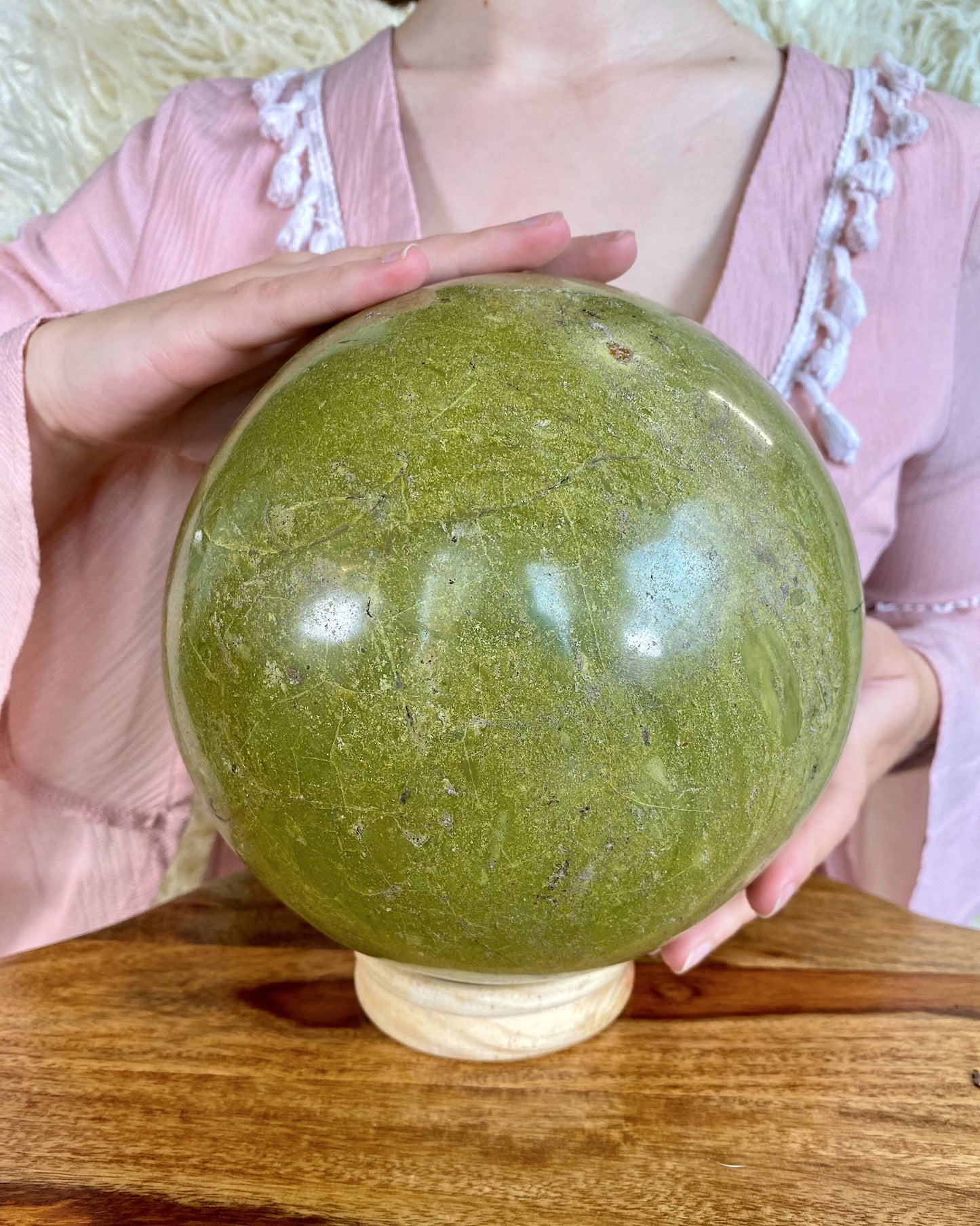 XXXL Massive Green Opal Sphere, crystal ball, green opal sphere, large crystal ball, huge crystals, green opal