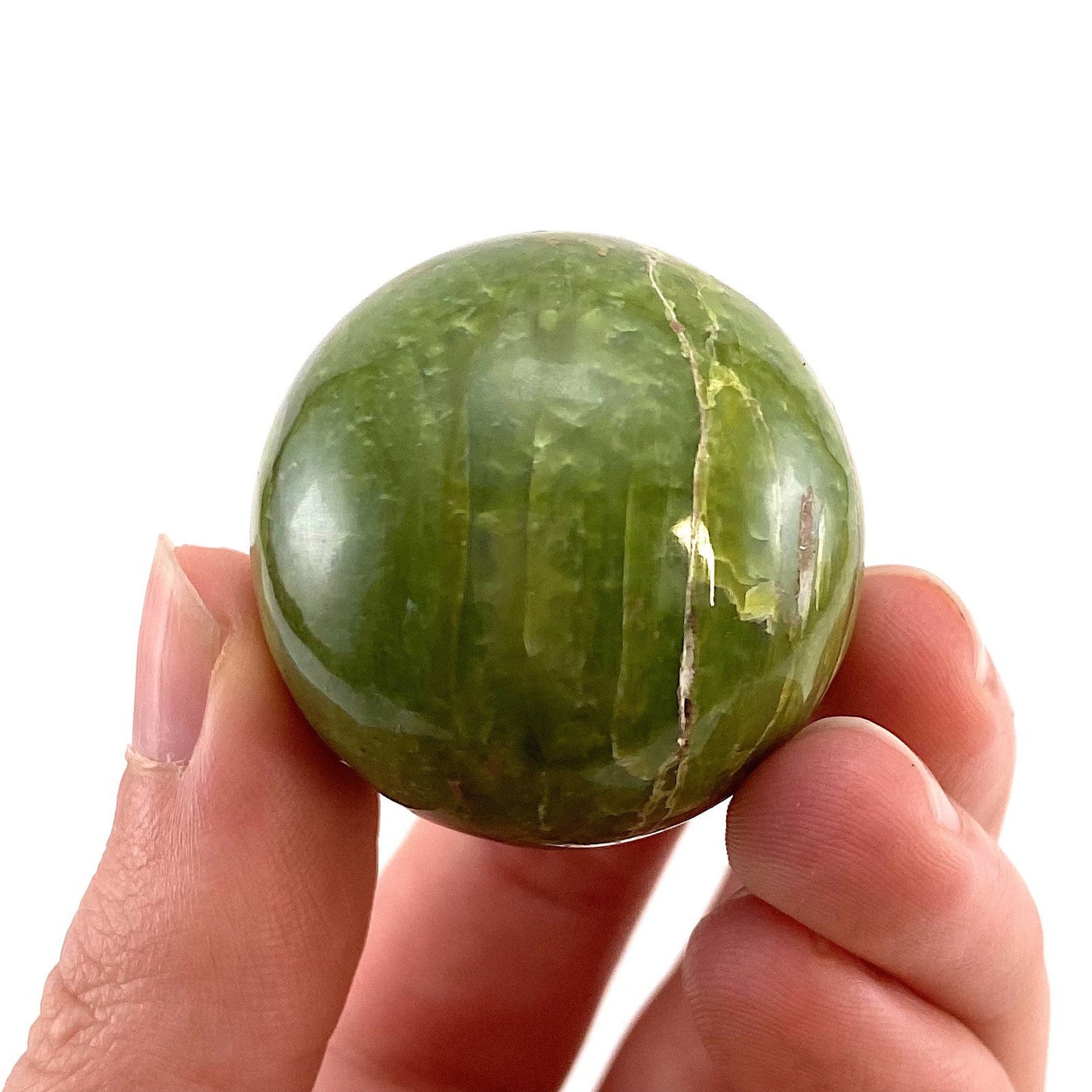 Rare! Tremolite Sphere, crystal ball, green tremolite sphere, tremolite crystal, crystal sphere