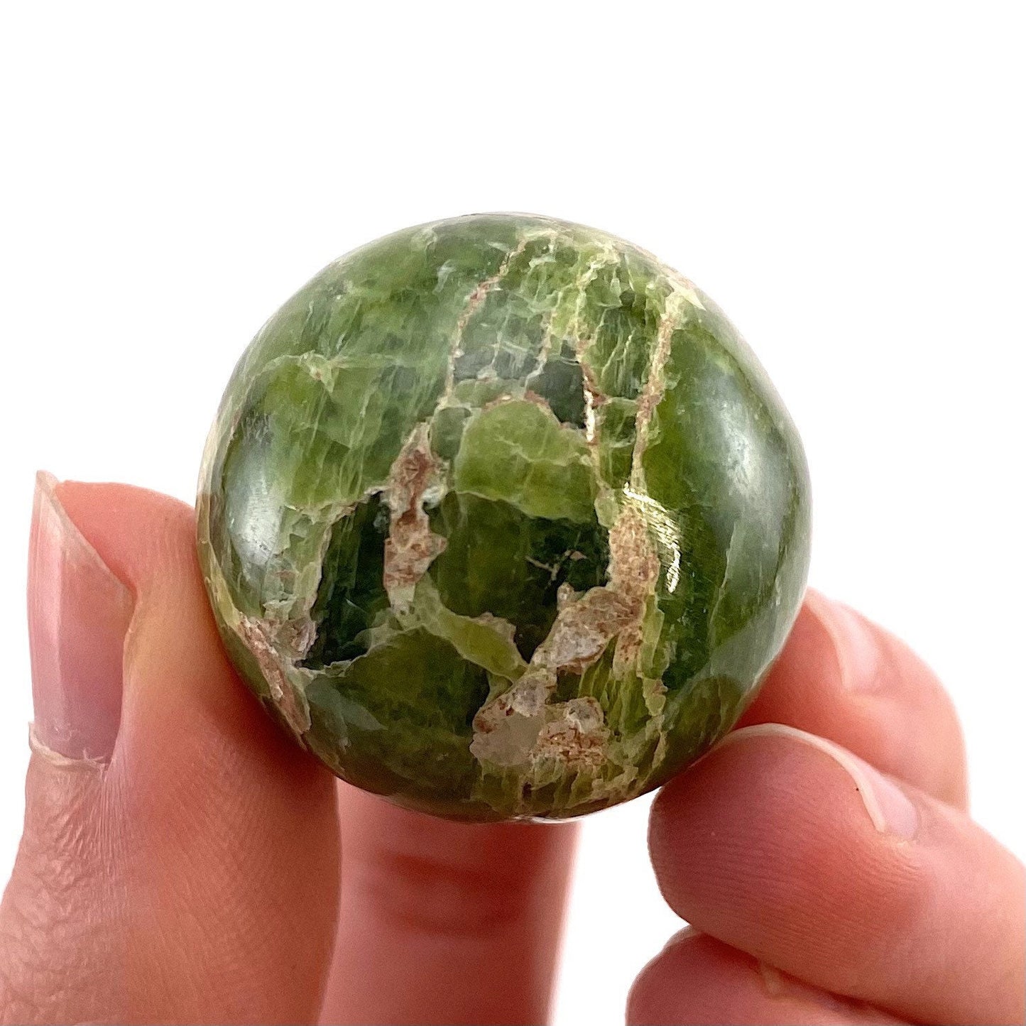Rare! Tremolite Sphere, crystal ball, green tremolite sphere, tremolite crystal, crystal sphere