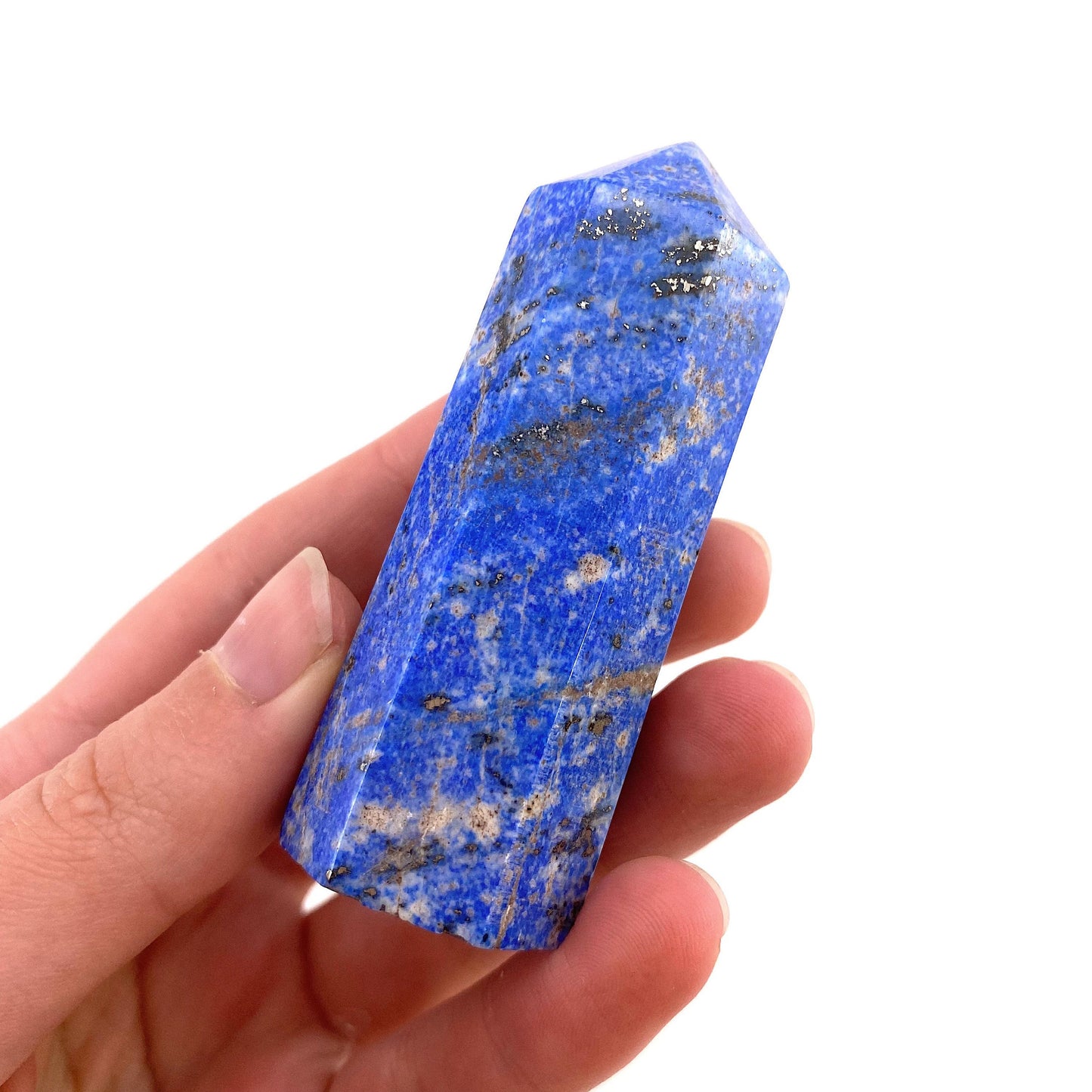 Lapis Lazuli Point, lapis lazuli tower, crystal point, lapis lazuli crystal