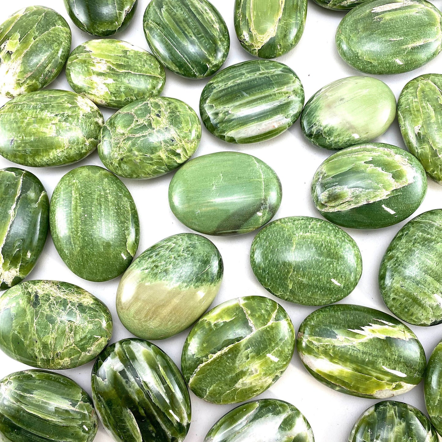 Rare! Tremolite Palm Stone, green tremolite, tremolite palmstone, palm stone, worry stone