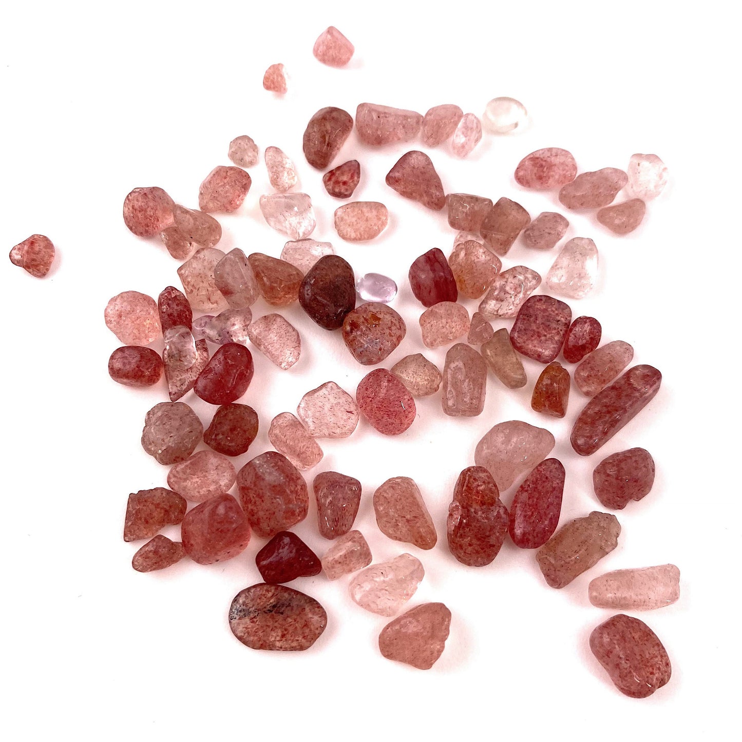 20g of Strawberry Quartz, mini tumbled stones, tumbled crystal, tumbled strawberry quartz, strawberry quartz