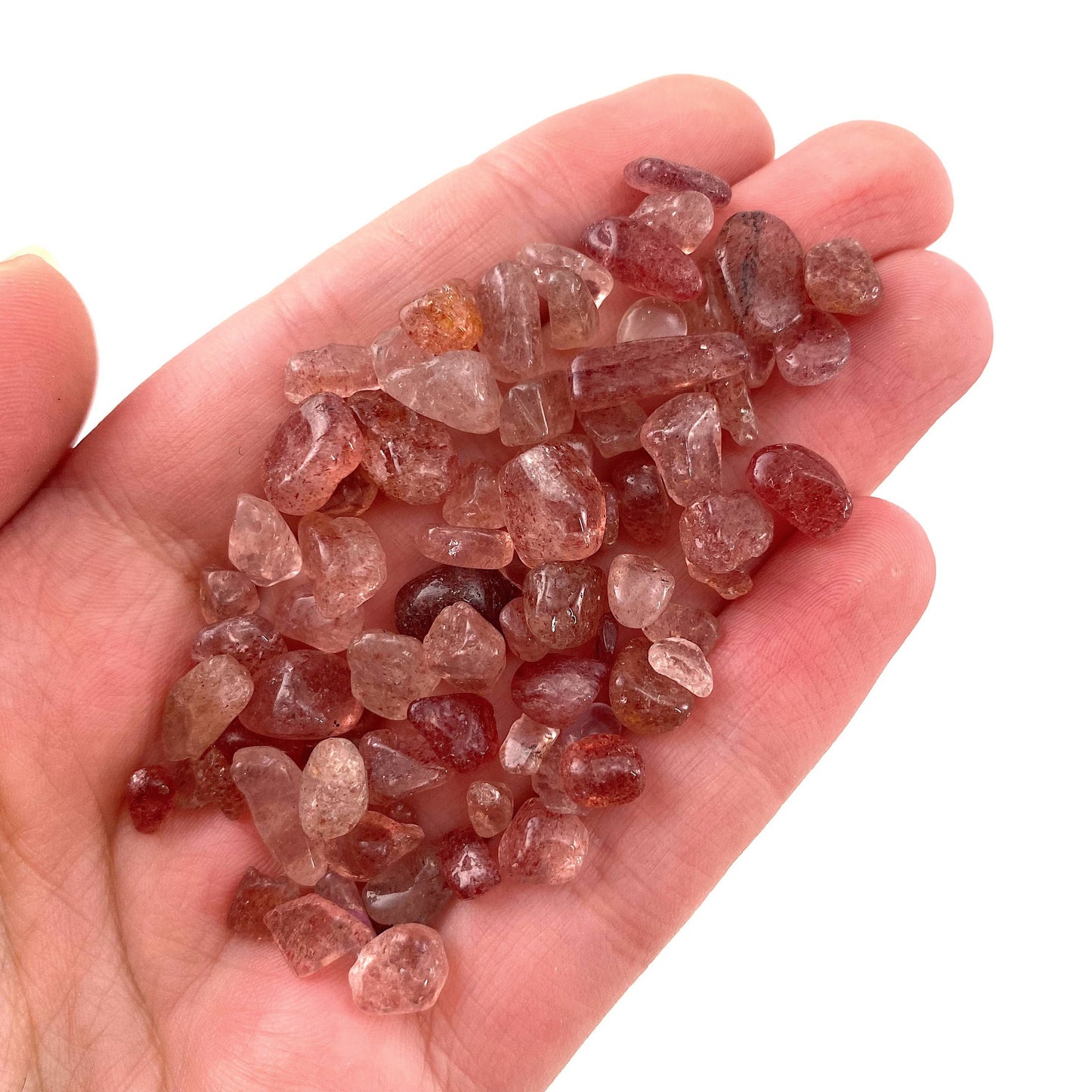 20g of Strawberry Quartz, mini tumbled stones, tumbled crystal, tumbled strawberry quartz, strawberry quartz
