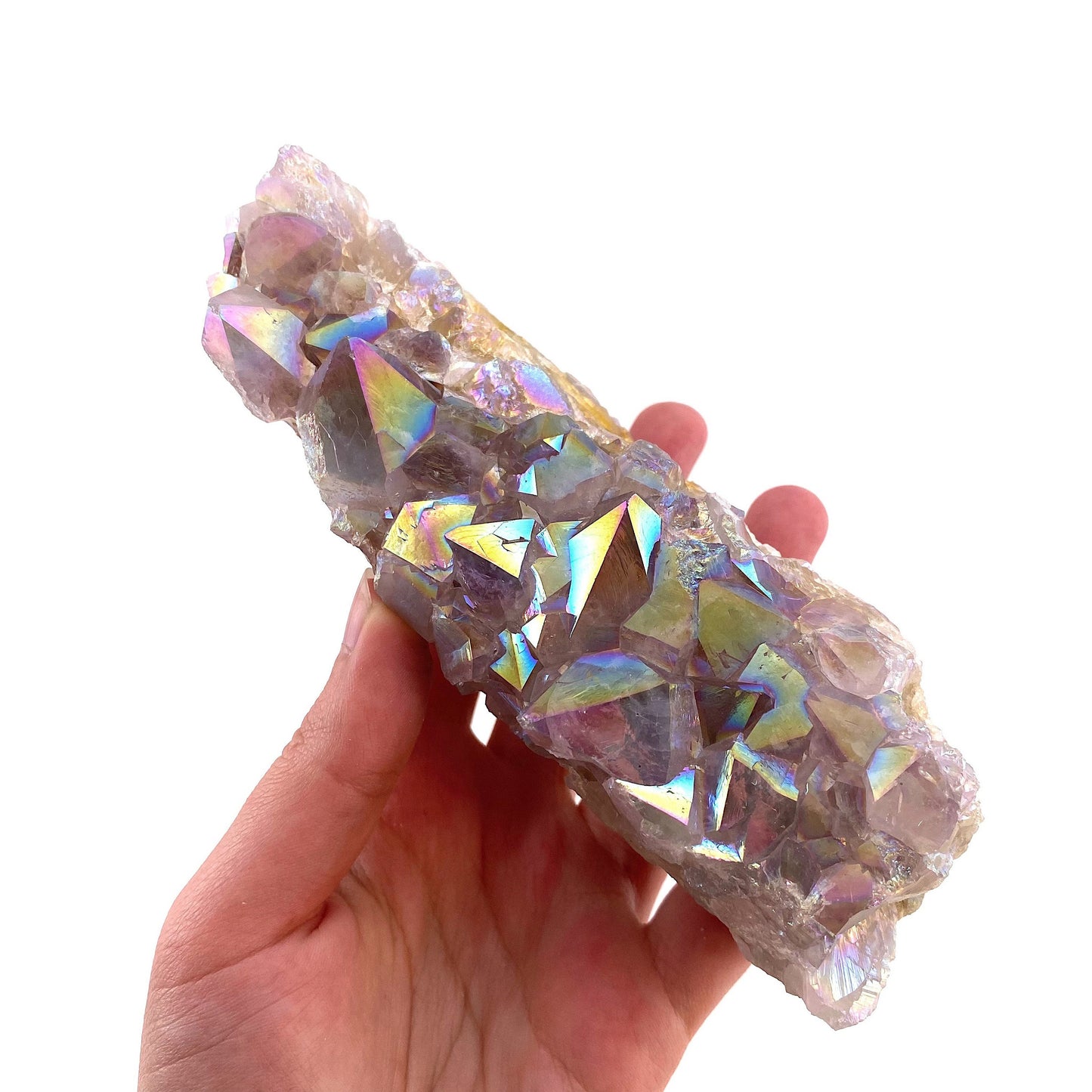 Angel aura spirit quartz cluster, spirit quartz, angel aura quartz, spirit quartz point
