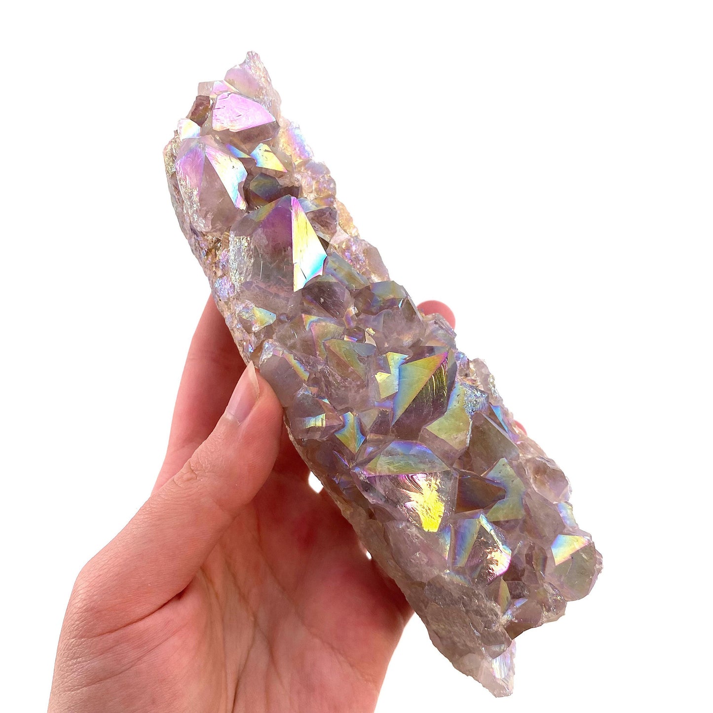 Angel aura spirit quartz cluster, spirit quartz, angel aura quartz, spirit quartz point