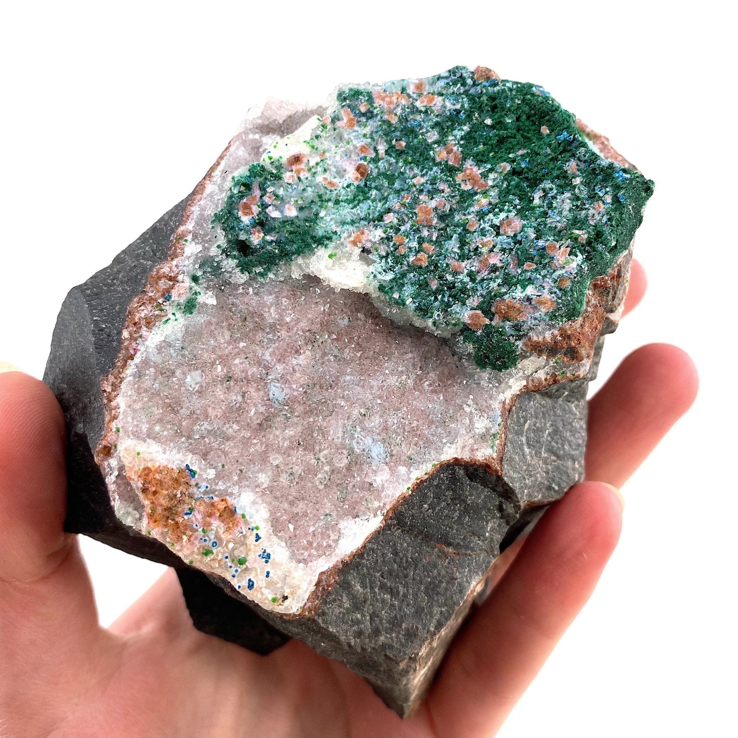 Druzy Chrysocolla, Cobalto Calcite & Malachite Specimen (Congo), raw chrysocolla, druzy chrysocolla, malachite crystal, raw crystals