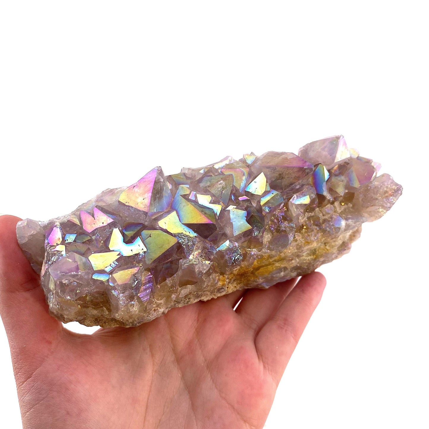 Angel aura spirit quartz cluster, spirit quartz, angel aura quartz, spirit quartz point