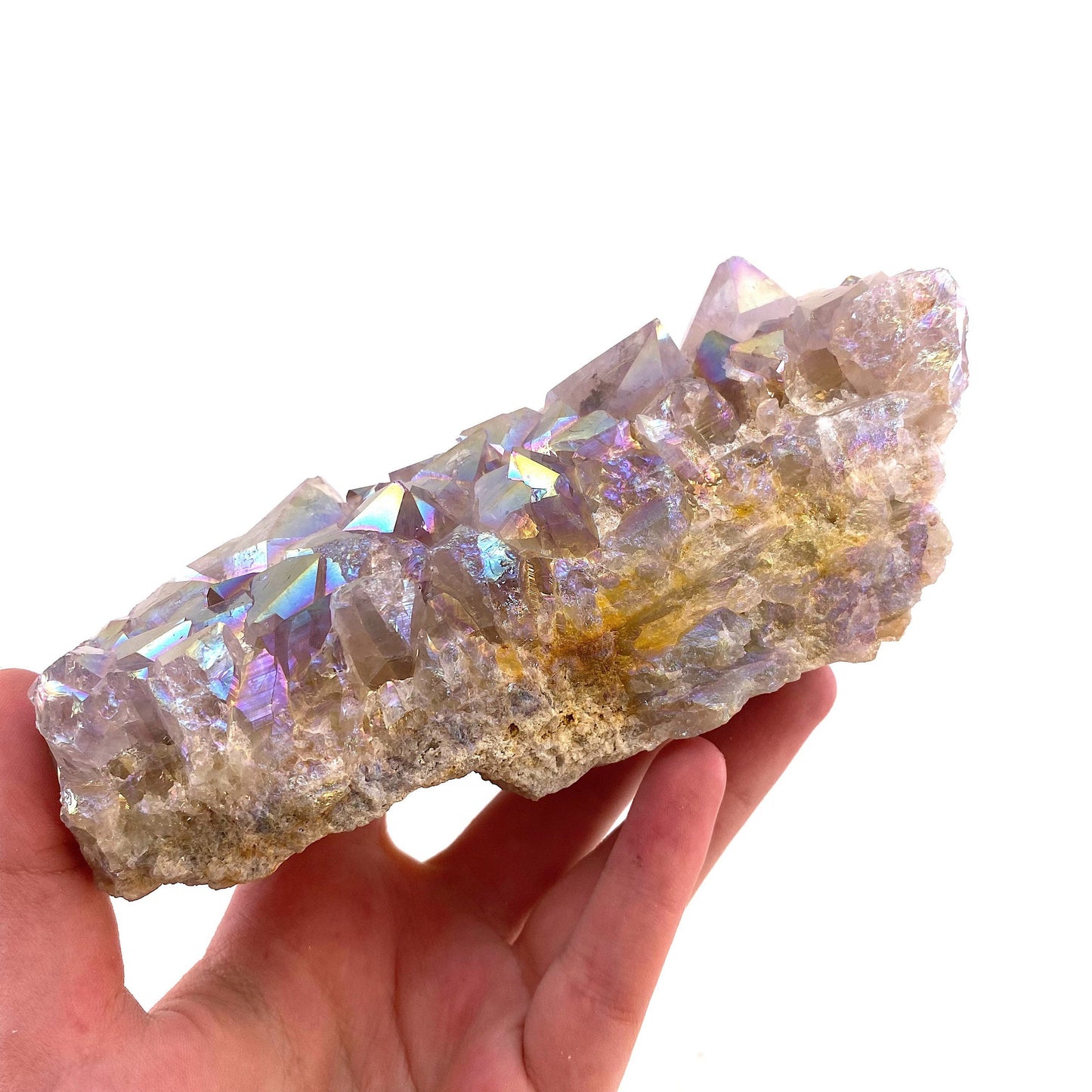 Angel aura spirit quartz cluster, spirit quartz, angel aura quartz, spirit quartz point