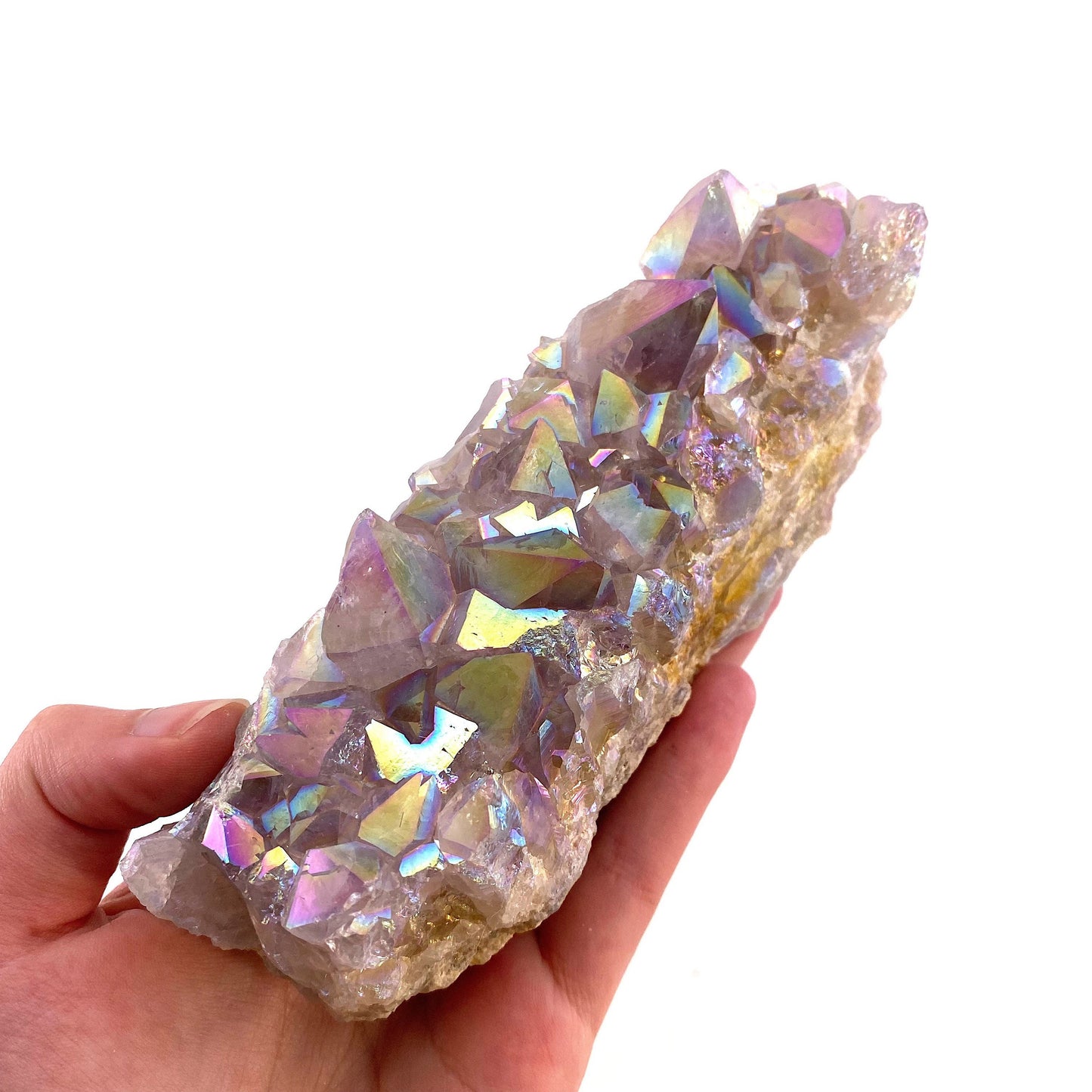 Angel aura spirit quartz cluster, spirit quartz, angel aura quartz, spirit quartz point