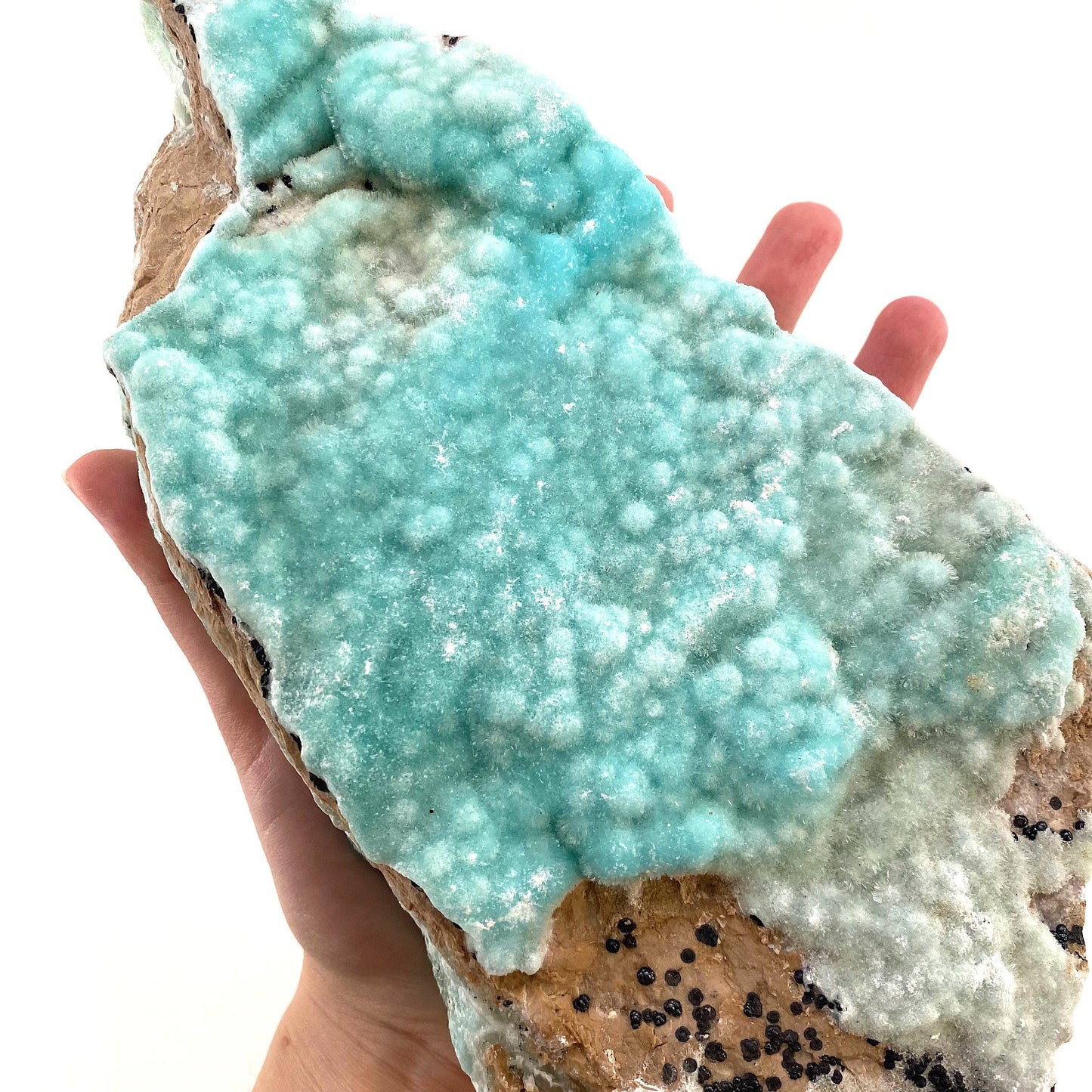XXL Blue Aragonite (Pakistan), blue aragonite specimen, raw aragonite, botryoidal aragonite crystal