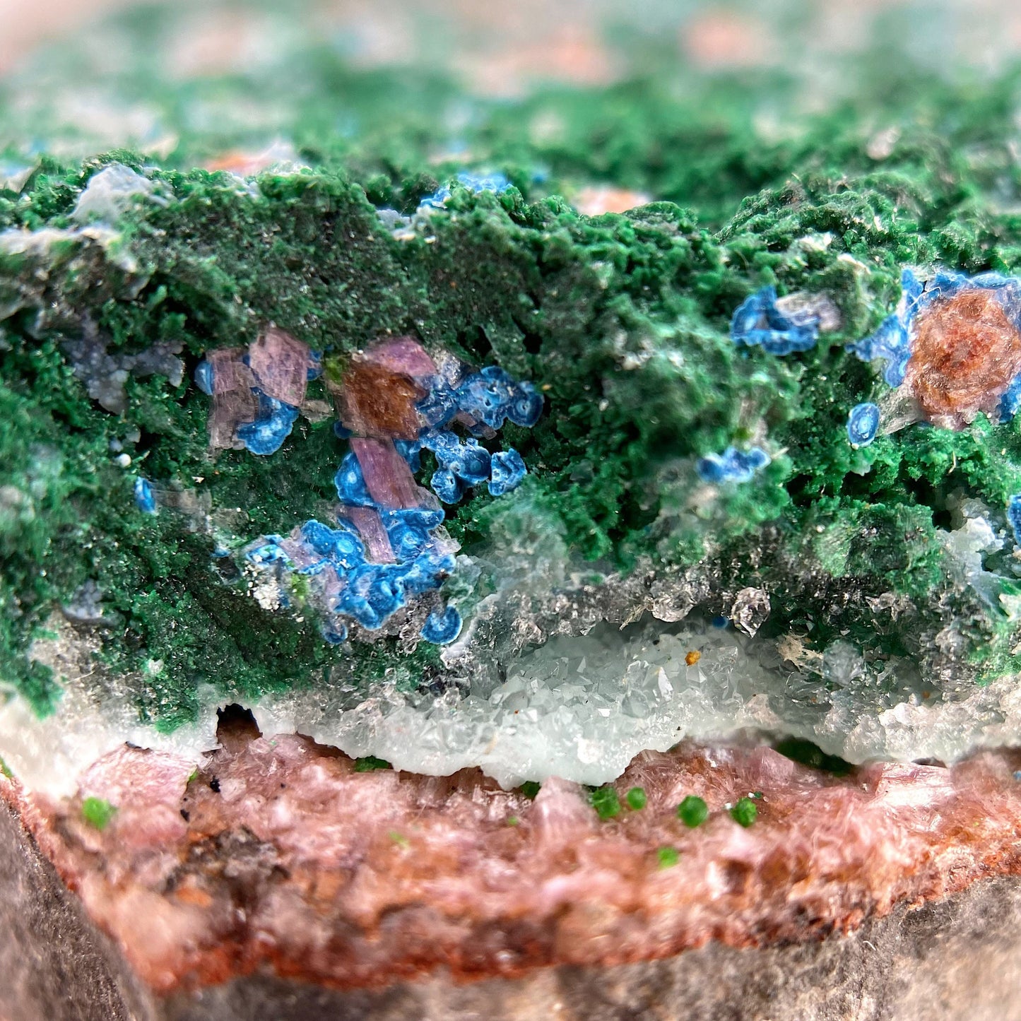 Druzy Chrysocolla, Cobalto Calcite & Malachite Specimen (Congo), raw chrysocolla, druzy chrysocolla, malachite crystal, raw crystals