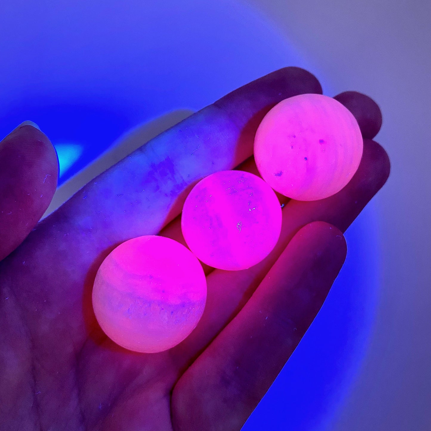 UV-reactive Mangano Calcite Sphere, crystal ball, mangano calcite sphere, pink calcite crystal, crystal sphere