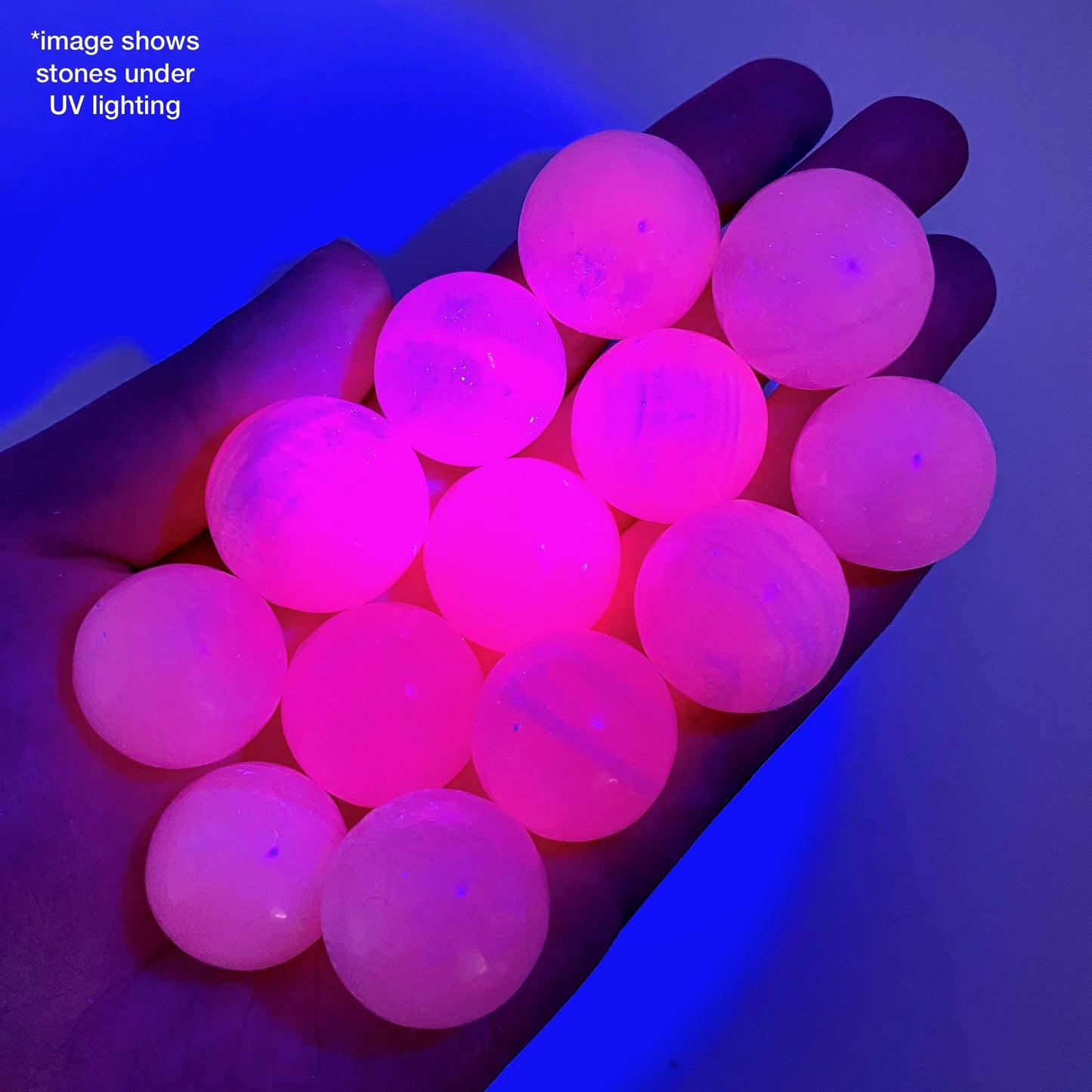 UV-reactive Mangano Calcite Sphere, crystal ball, mangano calcite sphere, pink calcite crystal, crystal sphere