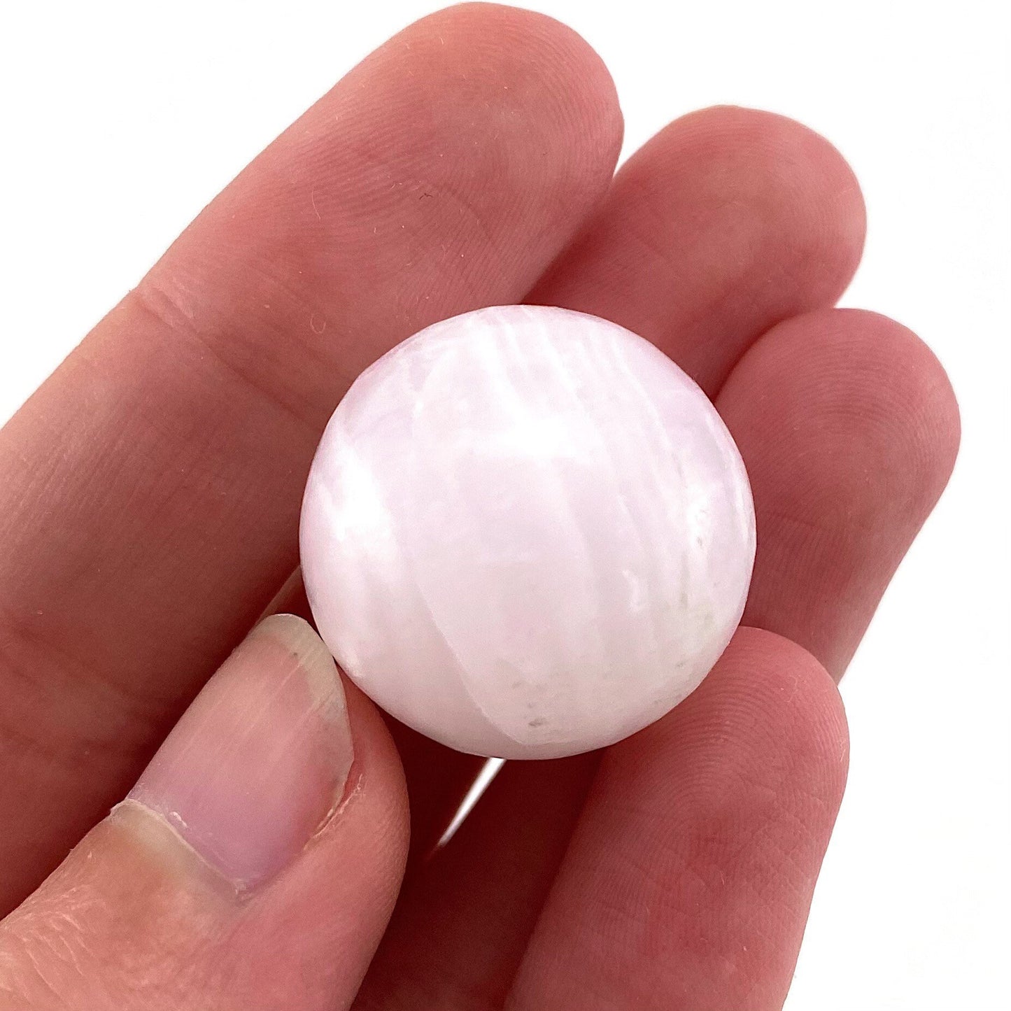 UV-reactive Mangano Calcite Sphere, crystal ball, mangano calcite sphere, pink calcite crystal, crystal sphere
