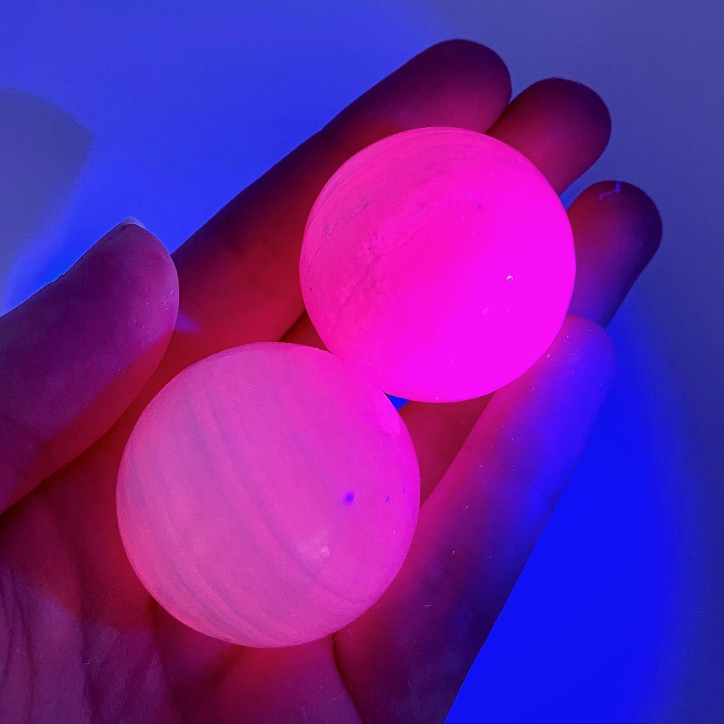 UV-reactive Mangano Calcite Sphere, crystal ball, mangano calcite sphere, pink calcite crystal, crystal sphere