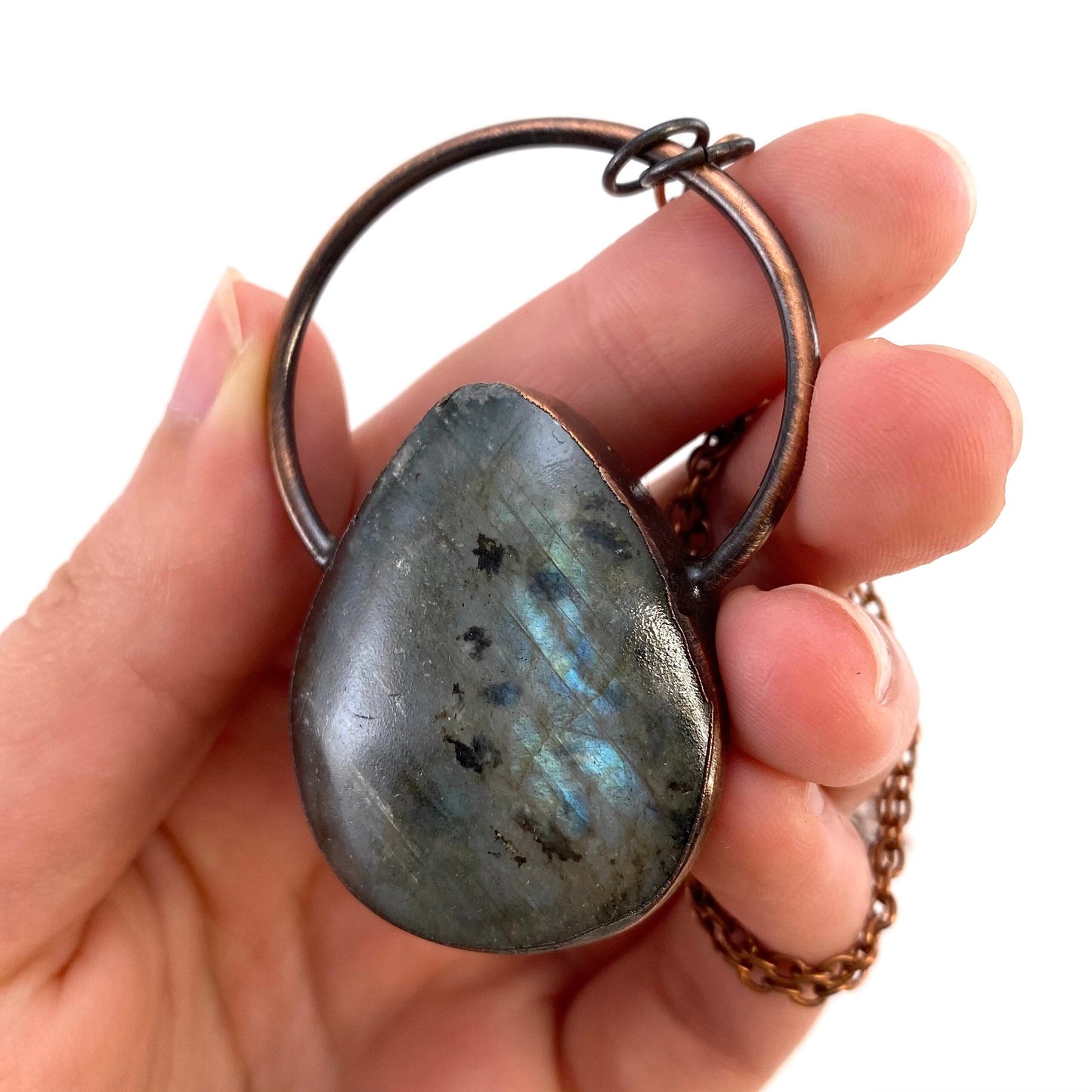 Labradorite Necklace, flashy labradorite necklace, crystal pendant, labradorite crystal necklace