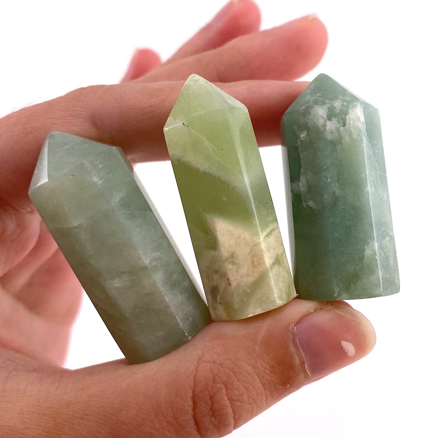 New Jade Point, serpentine jade, light green new jade tower, crystal point, new green jade crystal, crystal point