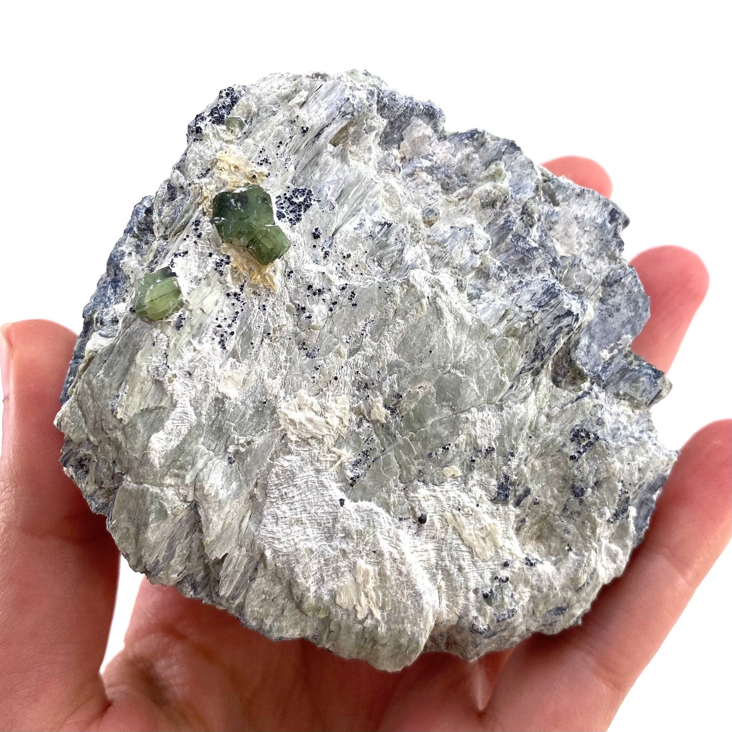 Demantoid Garnet on Matrix (Pakistan), green garnet, raw garnet crystal, demantoid garnet crystal, raw green garnet
