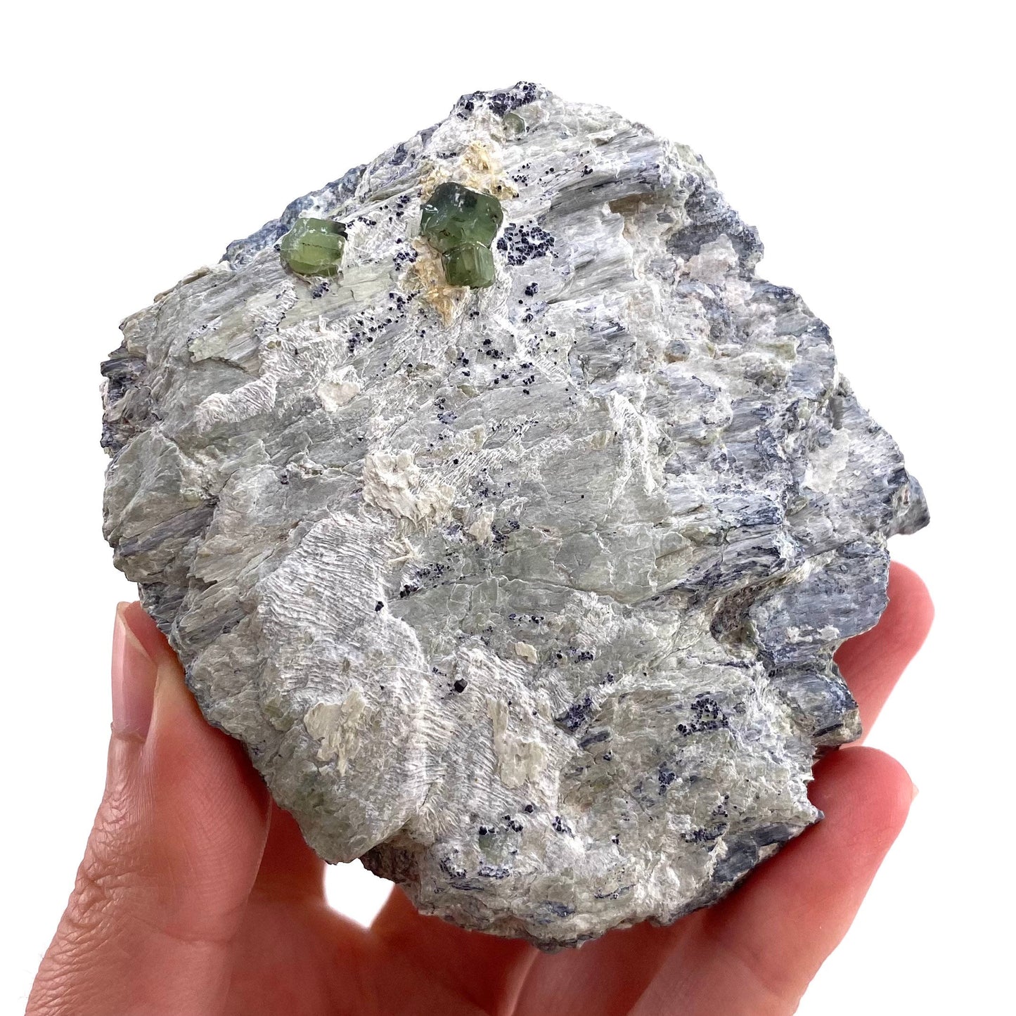 Demantoid Garnet on Matrix (Pakistan), green garnet, raw garnet crystal, demantoid garnet crystal, raw green garnet