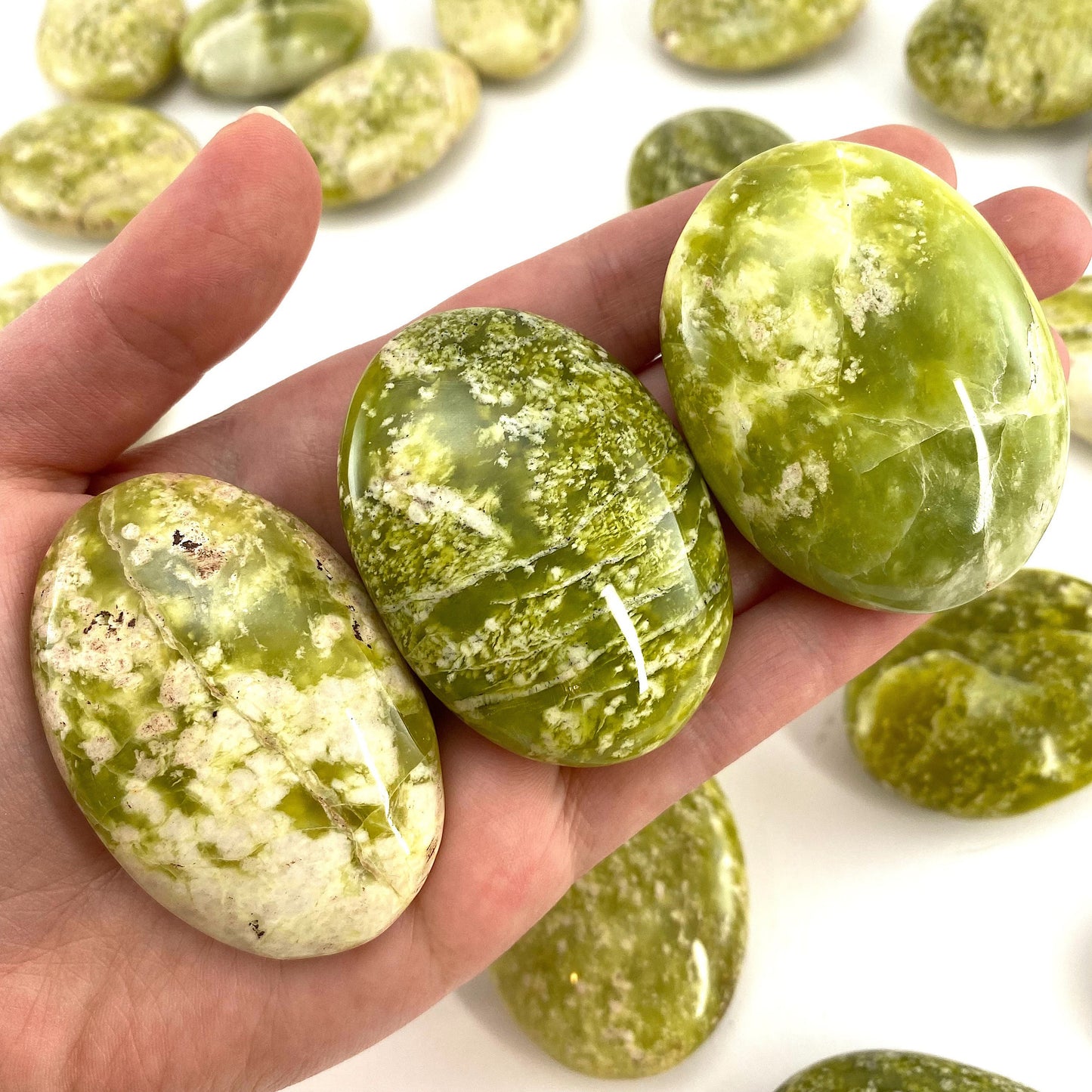 Serpentine Palm Stone, green serpentine palmstone, pocket stone, worry stone, serpentine