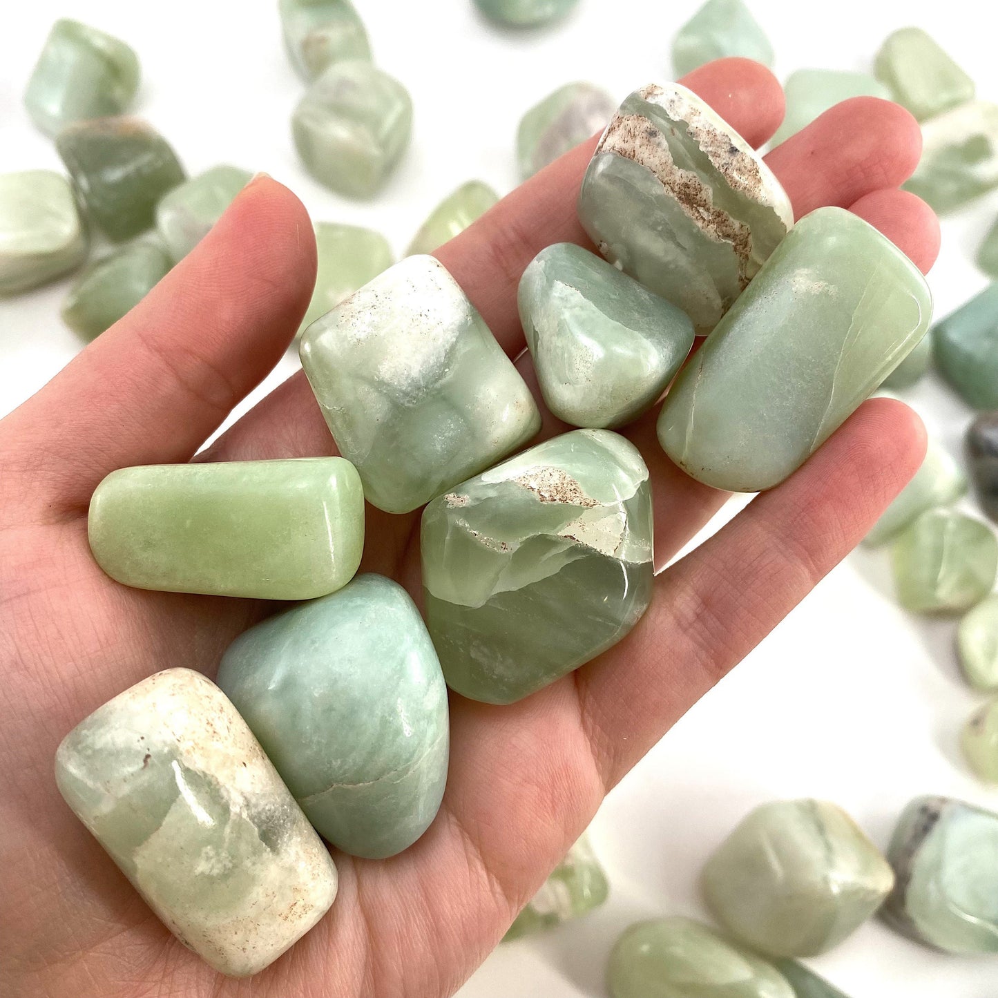ONE Tumbled New Jade, serpentine jade, tumbled stones, new green jade, new jade tumble, serpentine crystal