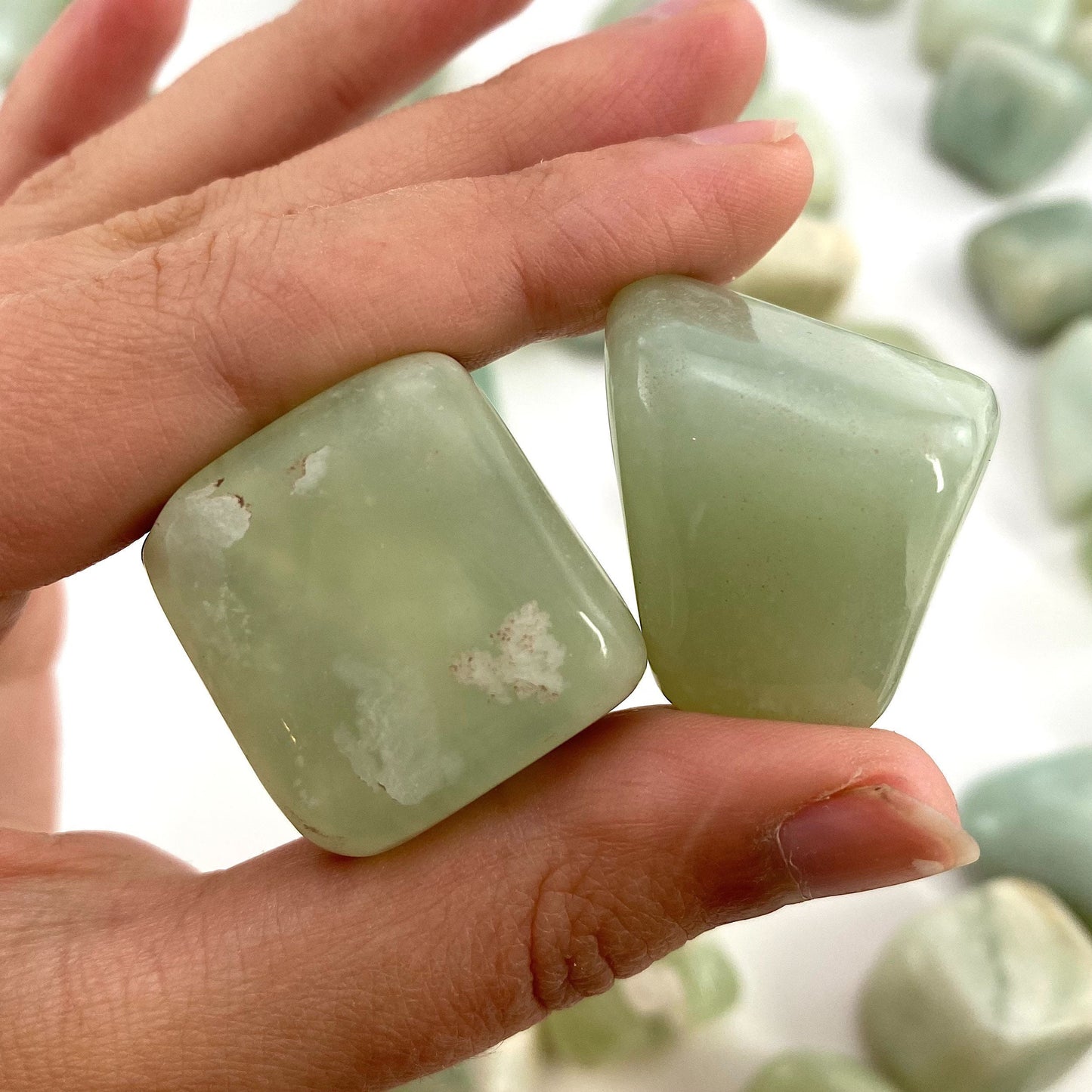 ONE Tumbled New Jade, serpentine jade, tumbled stones, new green jade, new jade tumble, serpentine crystal