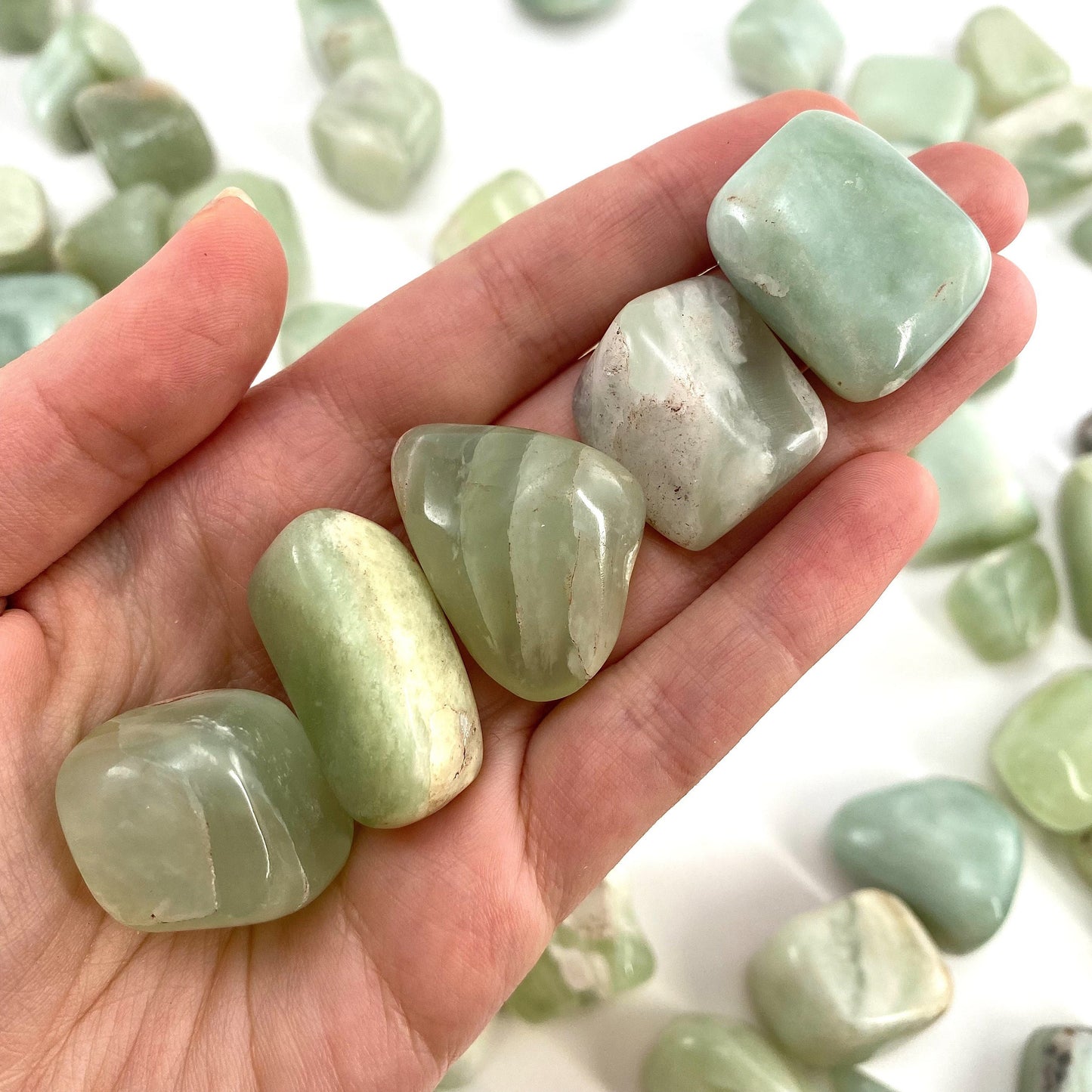 ONE Tumbled New Jade, serpentine jade, tumbled stones, new green jade, new jade tumble, serpentine crystal