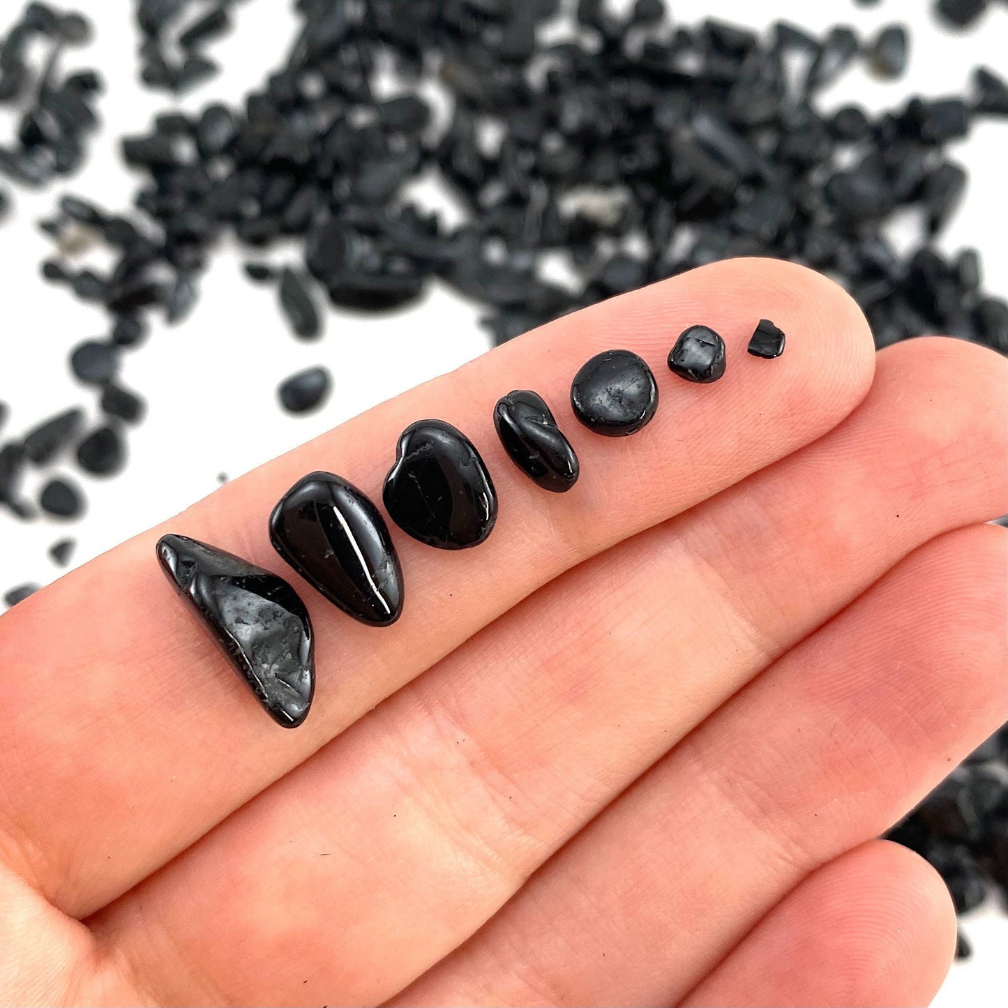 20g of Black Tourmaline, mini tumbled stones, tumbled crystal, tumbled tourmaline, black tourmaline
