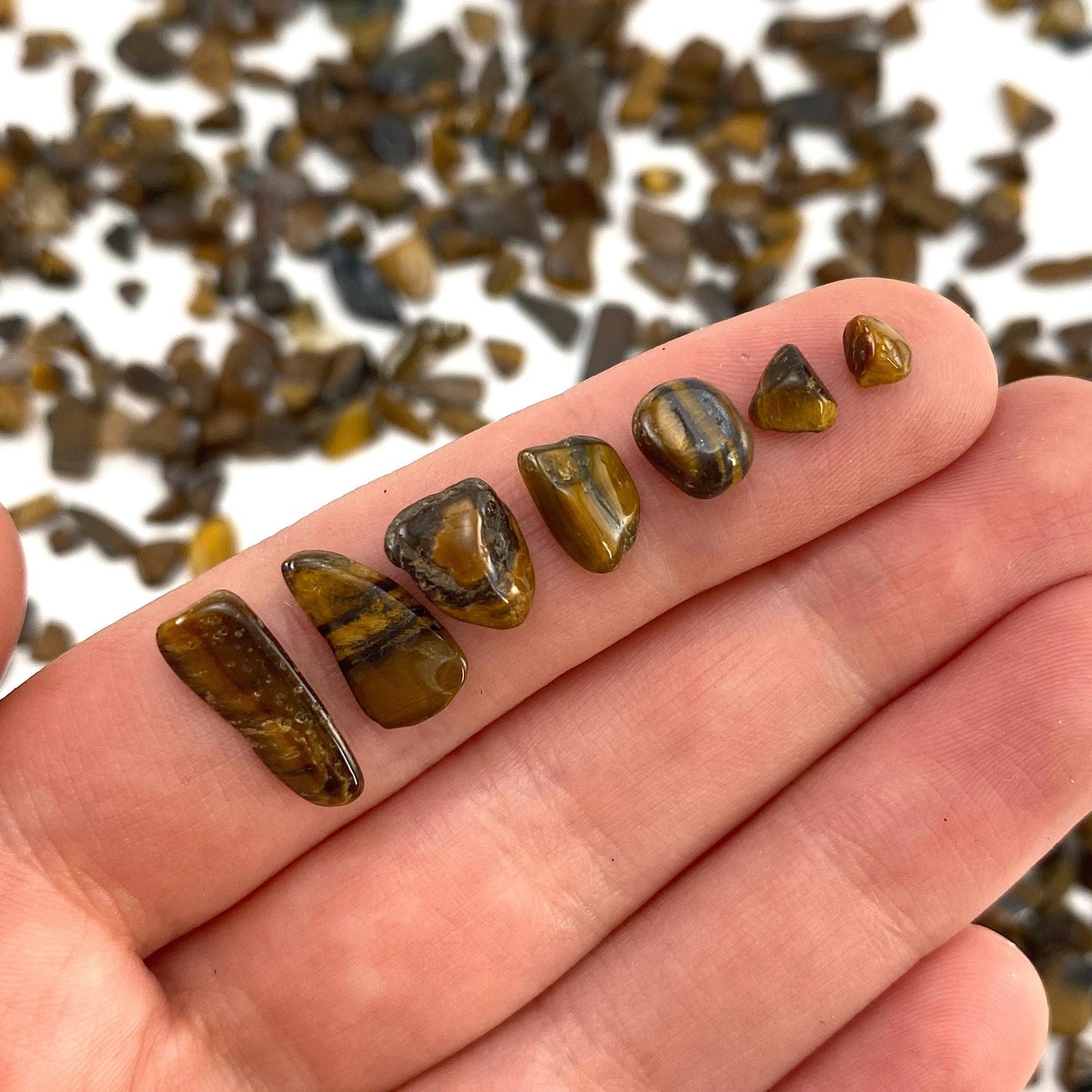 20g of Tiger's Eye, mini tumbled stones, tumbled crystal, tumbled tigers eye, yellow tigers eye