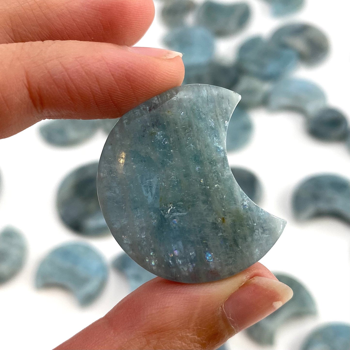 Aquamarine Moon, genuine aquamarine, crystal moon, rare gems, natural aquamarine, aquamarine crystal