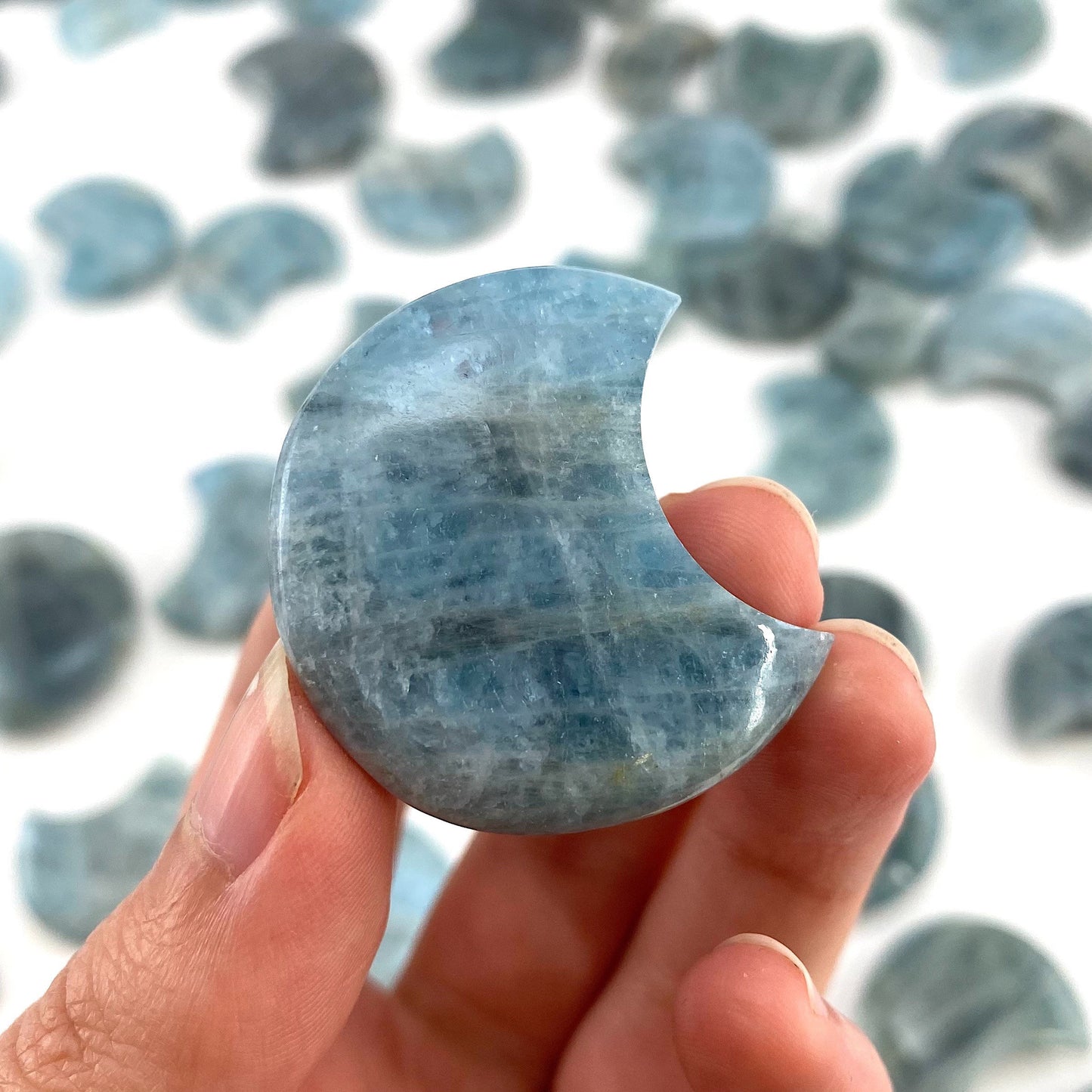 Aquamarine Moon, genuine aquamarine, crystal moon, rare gems, natural aquamarine, aquamarine crystal