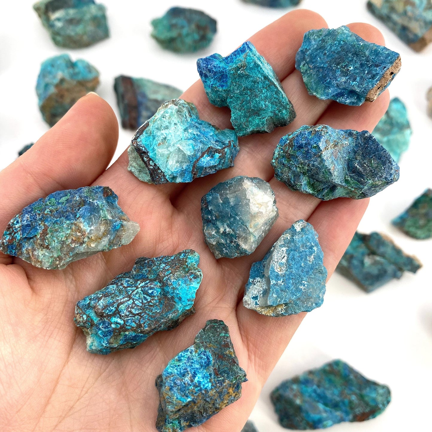 ONE Raw Shattuckite & Chrysocolla Specimen (Namibia), raw shattukite, Chrysocolla, mineral specimen