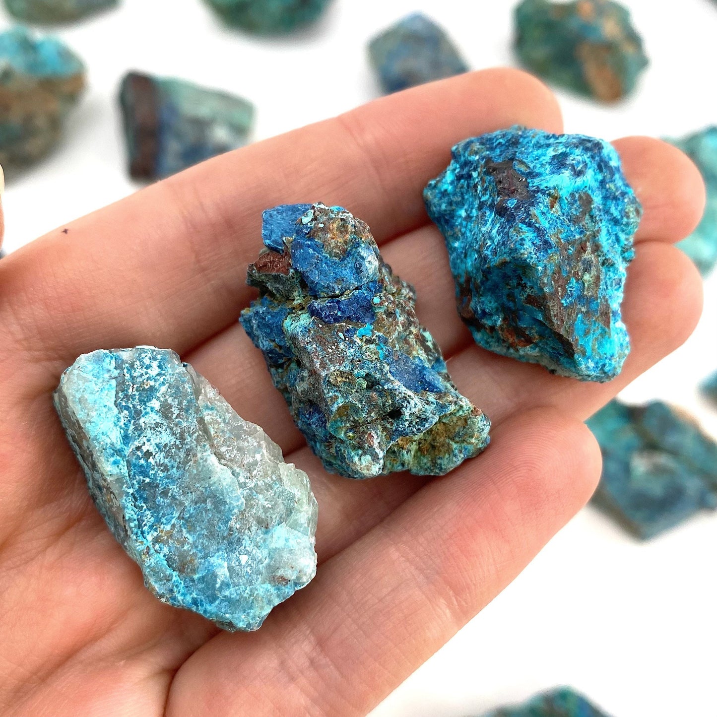 ONE Raw Shattuckite & Chrysocolla Specimen (Namibia), raw shattukite, Chrysocolla, mineral specimen
