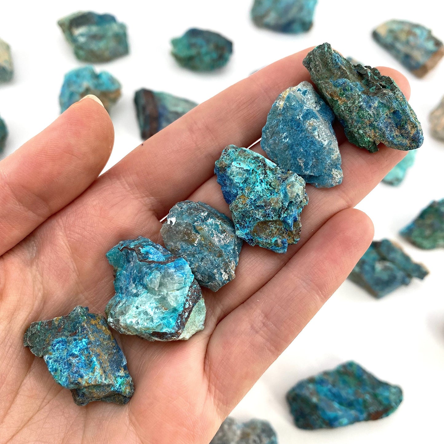 ONE Raw Shattuckite & Chrysocolla Specimen (Namibia), raw shattukite, Chrysocolla, mineral specimen