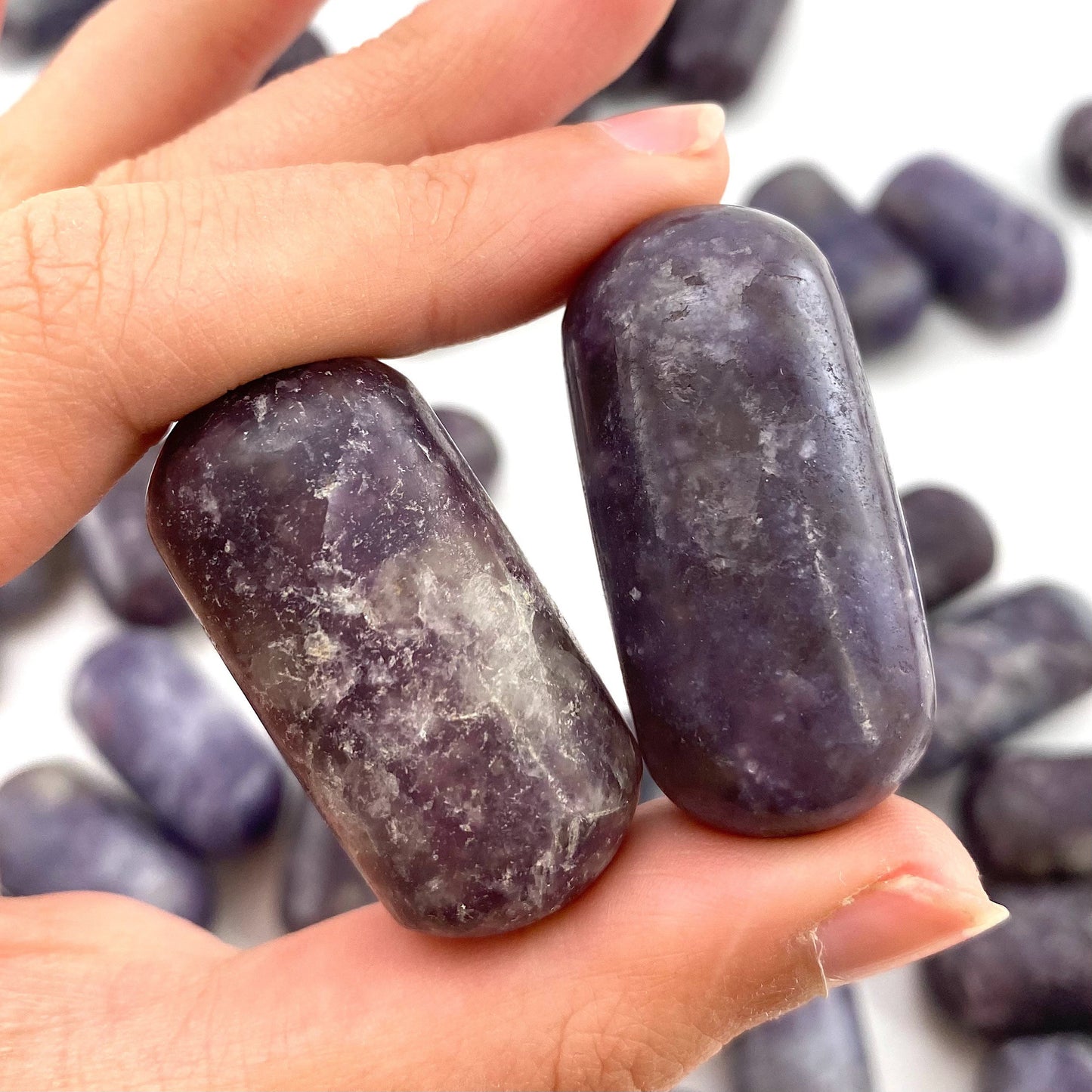 ONE Polished Lepidolite, purple lepidolite, tumbled lepidolite, lepidolite palm stone