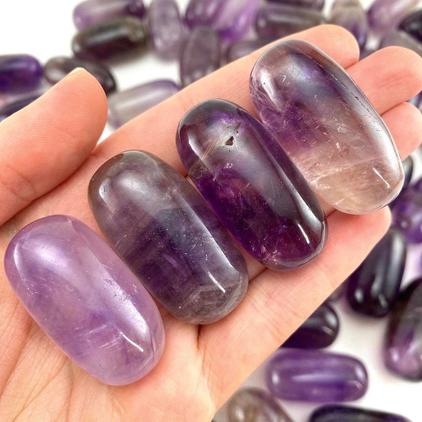 ONE Polished Amethyst, purple amethyst, tumbled amethyst, smoky amethyst