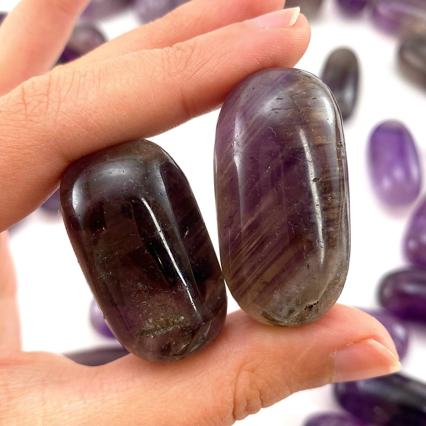 ONE Polished Amethyst, purple amethyst, tumbled amethyst, smoky amethyst