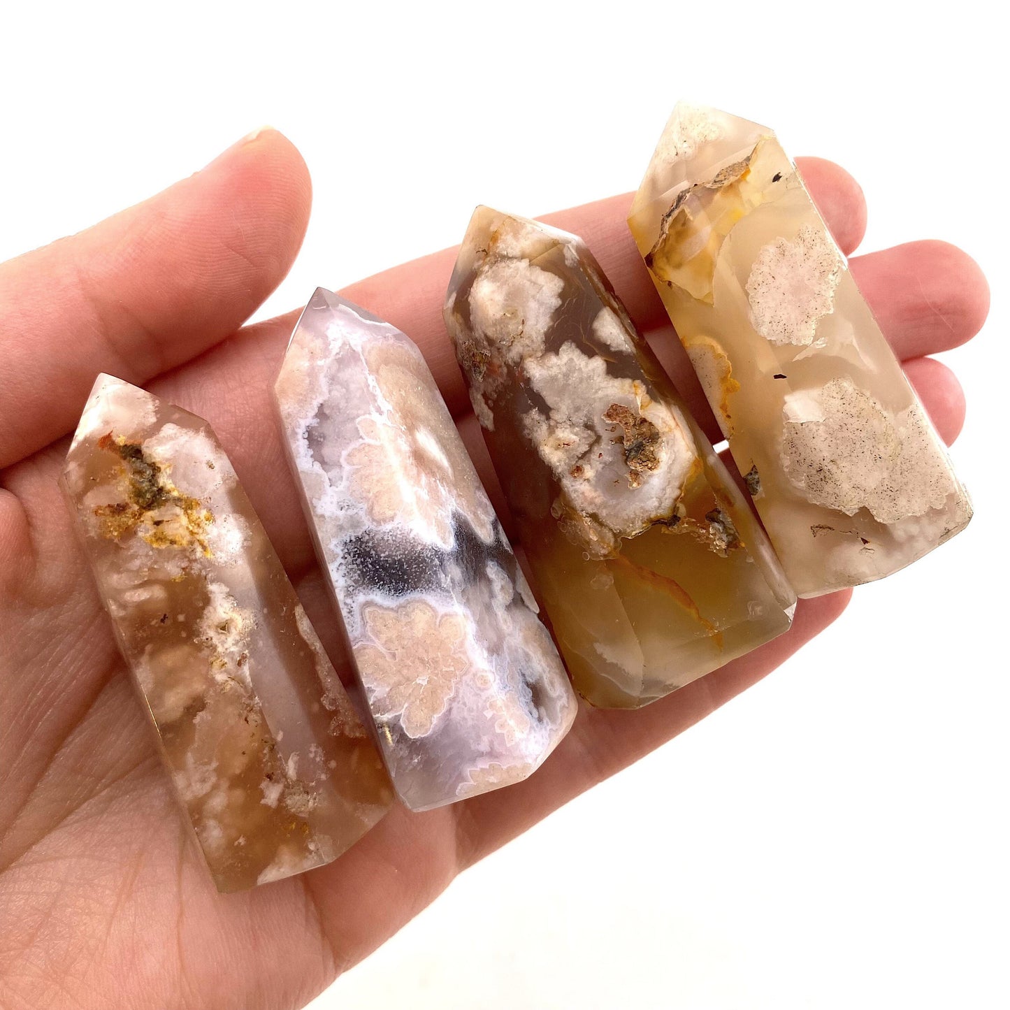 Flower Agate Point, polished agate point, flower agate mini tower, crystal point, agate crystal, flower agate