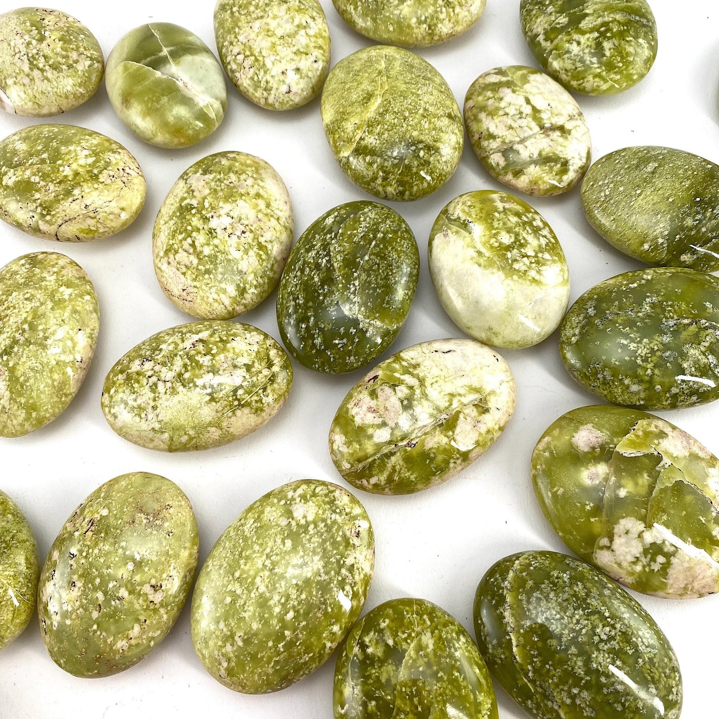 Serpentine Palm Stone, green serpentine palmstone, pocket stone, worry stone, serpentine