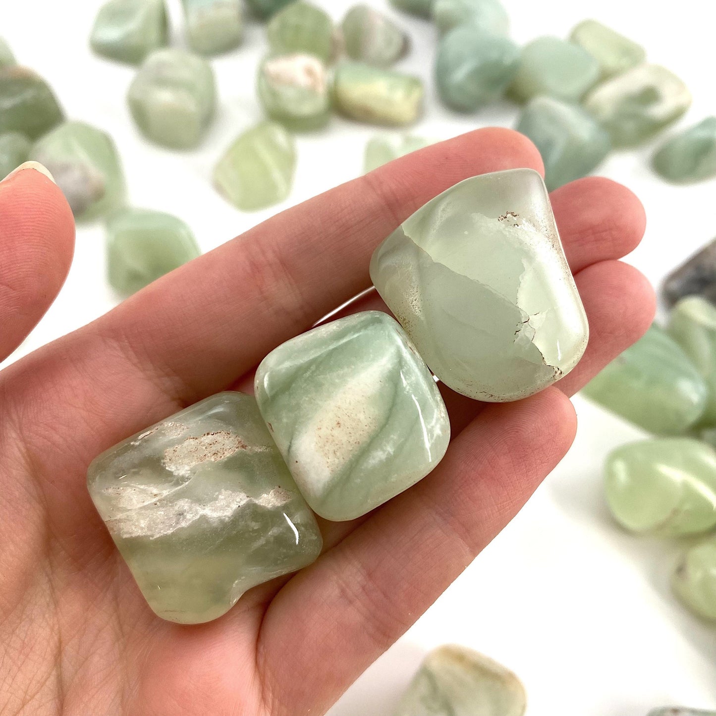 ONE Tumbled New Jade, serpentine jade, tumbled stones, new green jade, new jade tumble, serpentine crystal