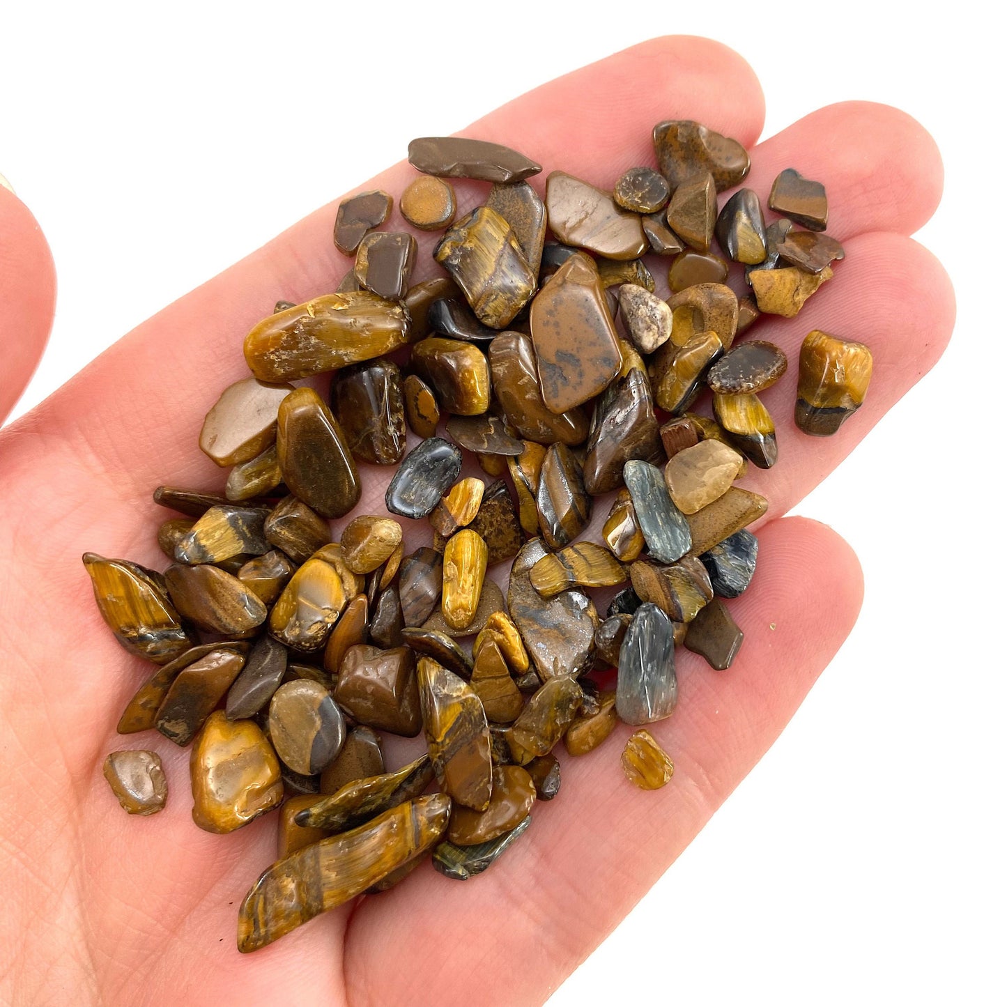 20g of Tiger's Eye, mini tumbled stones, tumbled crystal, tumbled tigers eye, yellow tigers eye