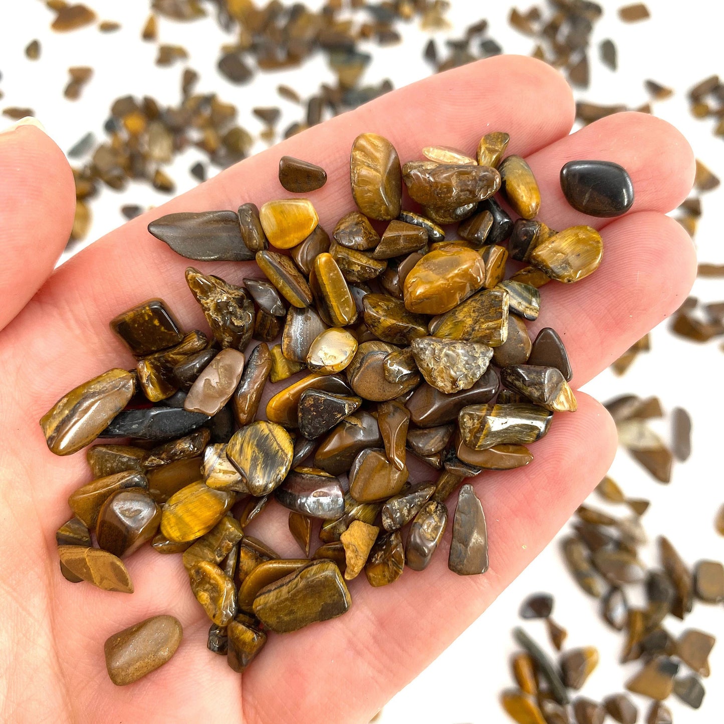 20g of Tiger's Eye, mini tumbled stones, tumbled crystal, tumbled tigers eye, yellow tigers eye