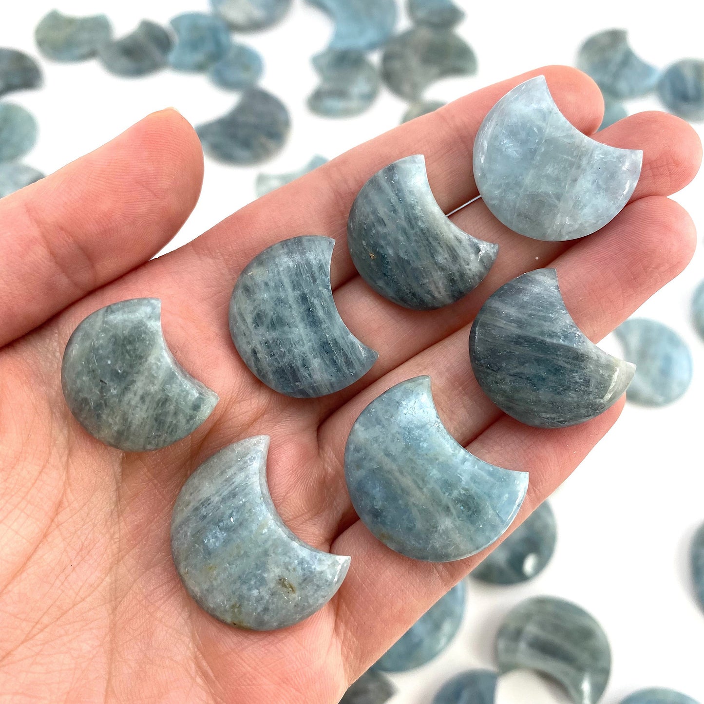 Aquamarine Moon, genuine aquamarine, crystal moon, rare gems, natural aquamarine, aquamarine crystal