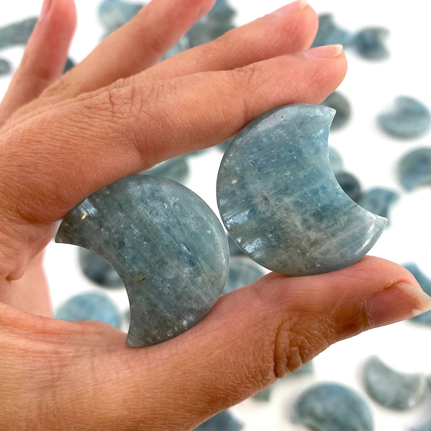 Aquamarine Moon, genuine aquamarine, crystal moon, rare gems, natural aquamarine, aquamarine crystal