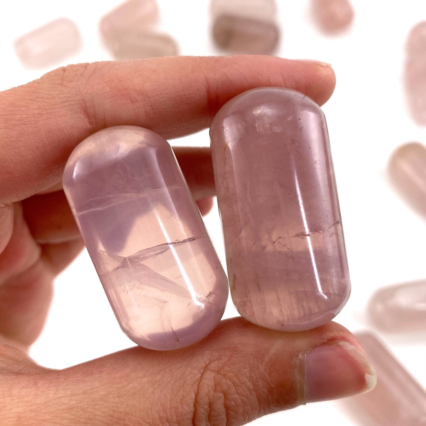 ONE Polished Rose Quartz, natural rose quartz, tumbled rose quartz, rose quartz tumble, rose quartz palm stone