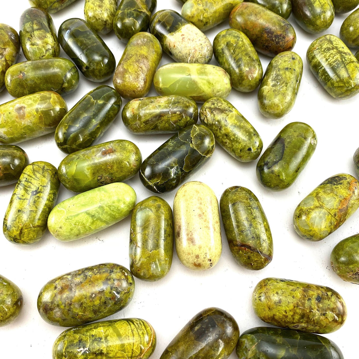 ONE Polished Green Opal, natural green opal, tumbled green opal, green opal tumble, green opal palm stone