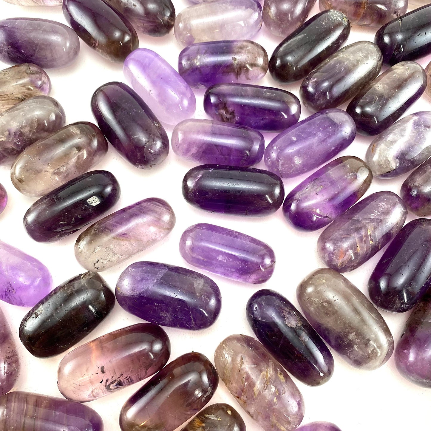 ONE Polished Amethyst, purple amethyst, tumbled amethyst, smoky amethyst